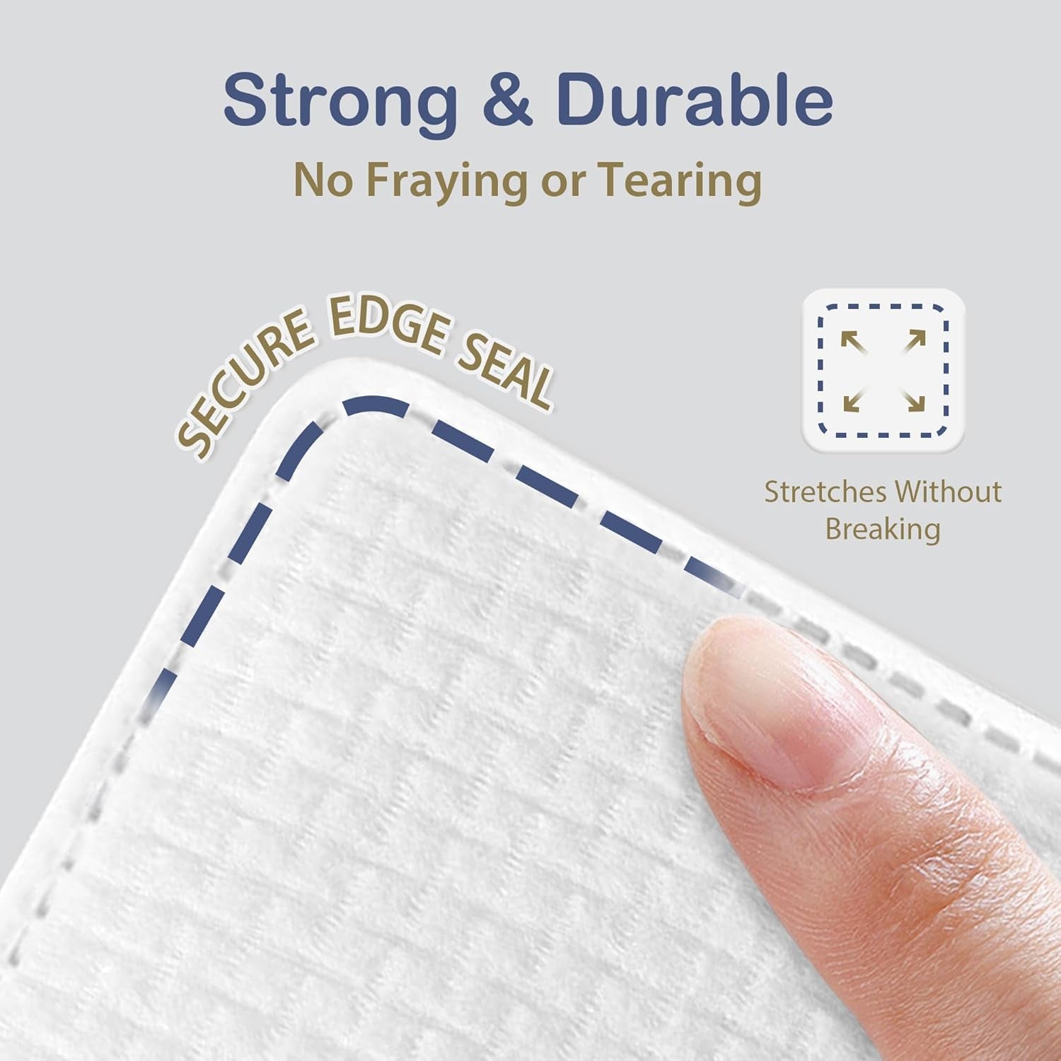 Large Cotton Pads for Makeup Removal, Soft & Lint-Free Face Pads with Pressed Seam Design, Durable Makeup Remover Pads for Facial Cleansing on All Skin Types, 3X3 Inch, 60 Count