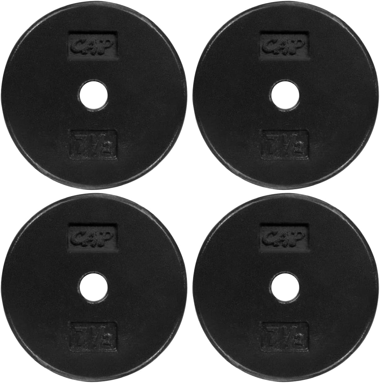 Black Standard Solid Cast Iron Weight Plates 1-Inch Center Hole for Standard Barbell & Dumbbell Handles Size Available in 1.25/2.5/5/7.5/10/12.5/25 & 50 LB Multiple Options