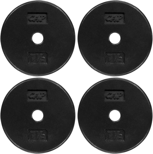 Black Standard Solid Cast Iron Weight Plates 1-Inch Center Hole for Standard Barbell & Dumbbell Handles Size Available in 1.25/2.5/5/7.5/10/12.5/25 & 50 LB Multiple Options