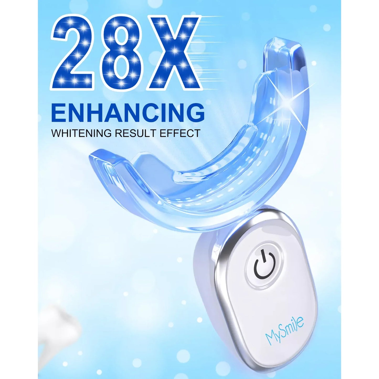 2Packs Deluxe Teeth Whitening Kit with 28-LED Light, 8X Teeth Whitening Pen Whitening Gel Refills, 10Mins Results, Remove 10 Years of Stains