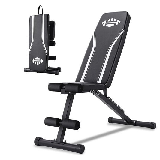 660LBS Foldable Weight Bench for Home Gym, Workout Bench Press with Fast 8 Adjustable Backrests, Incline/Flat/Decline Olympic Bench for Full Body Strength Training
