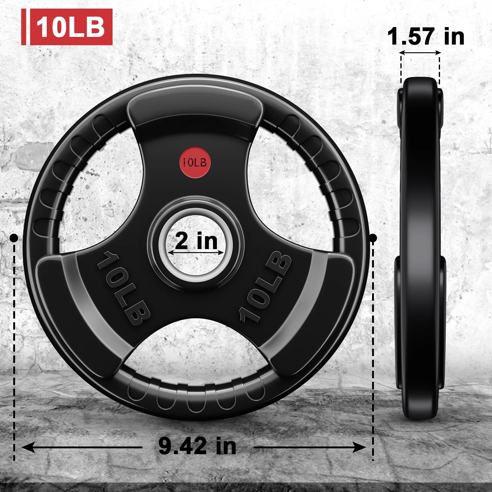 160Lbs Weight Plates 2 Inch Rubber Coated Olympic Weight Plate for Strength Training & Weightlifting in Home Gym, Solid Cast Iron Bumper Plates for Barbell