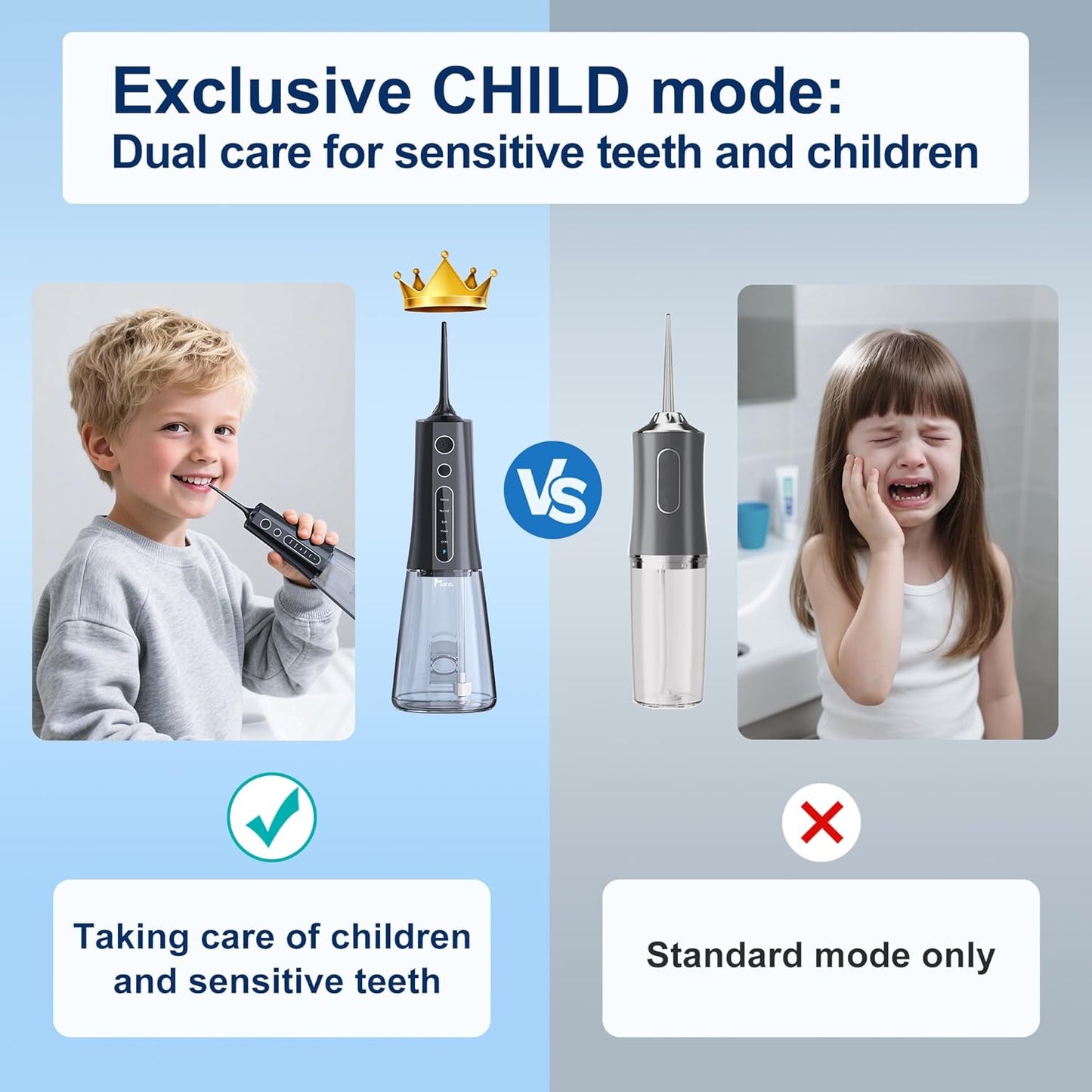 Water Dental Flosser OLED Display Cordless Teeth Cleaning  5 Modes Oral Irrigator 300ML Portable and USB C Rechargeable IPX7 Waterproof Floss Teeth Pick (Black)