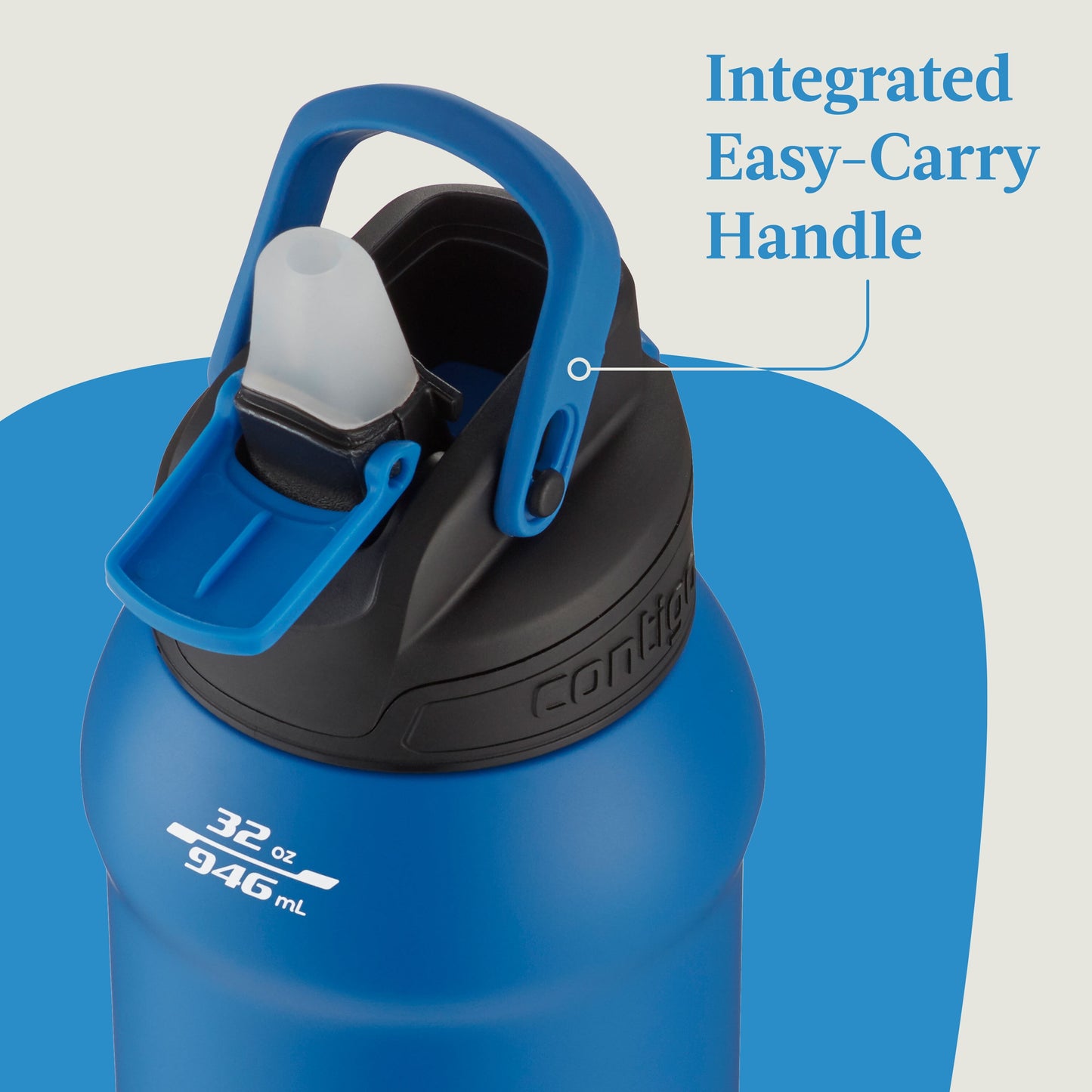 Fit Stainless Steel AUTOSPOUT Water Bottle with Straw, Amp, 32 Fl Oz.
