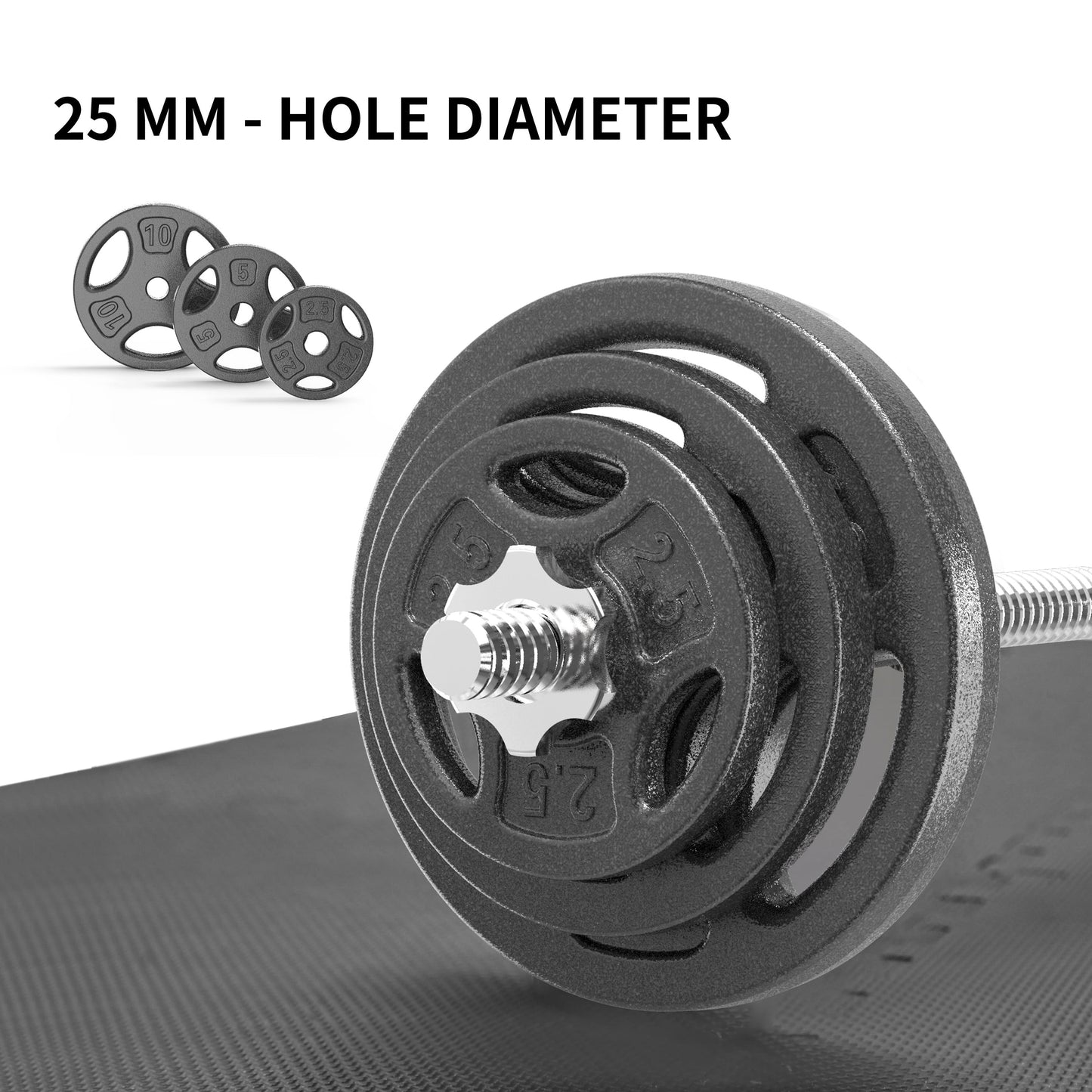 100LB Black Cast Iron Standard Weight Plate Sets, Used as Both Dumbbell and Barbell,1-Inch Holes Fit Standard Sized Bar