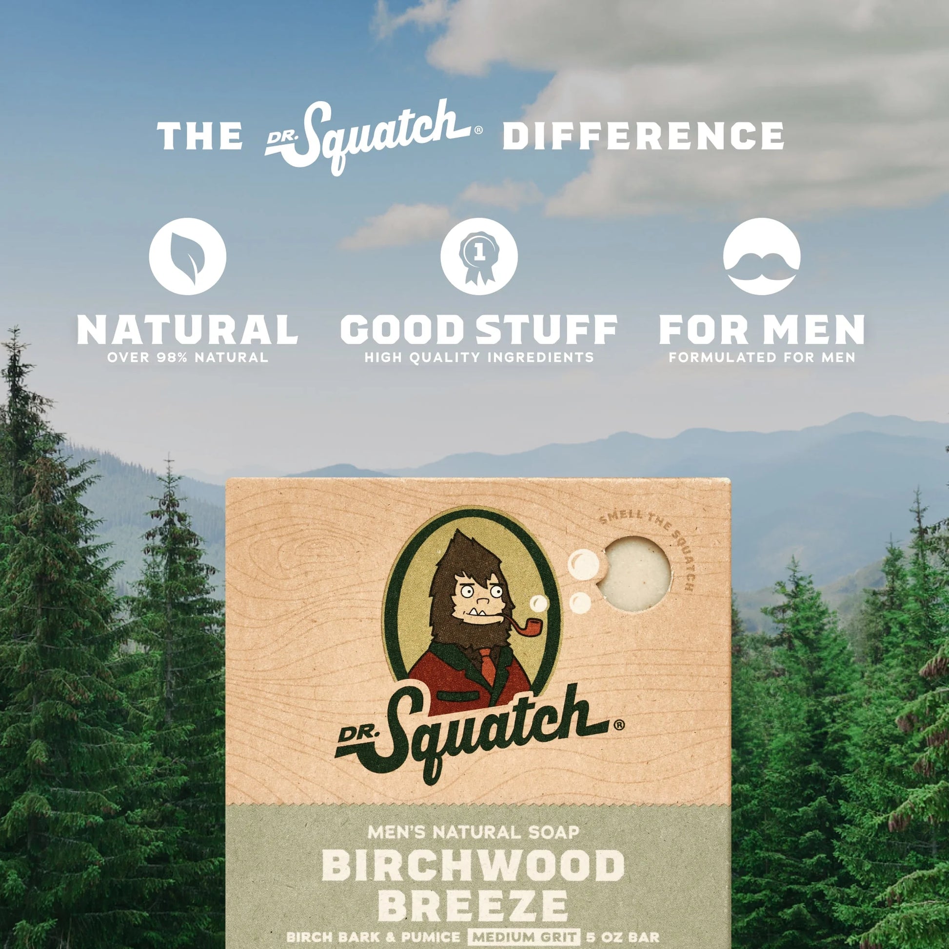 Birchwood Breeze Natural Bar Soap for Men, 5 Oz