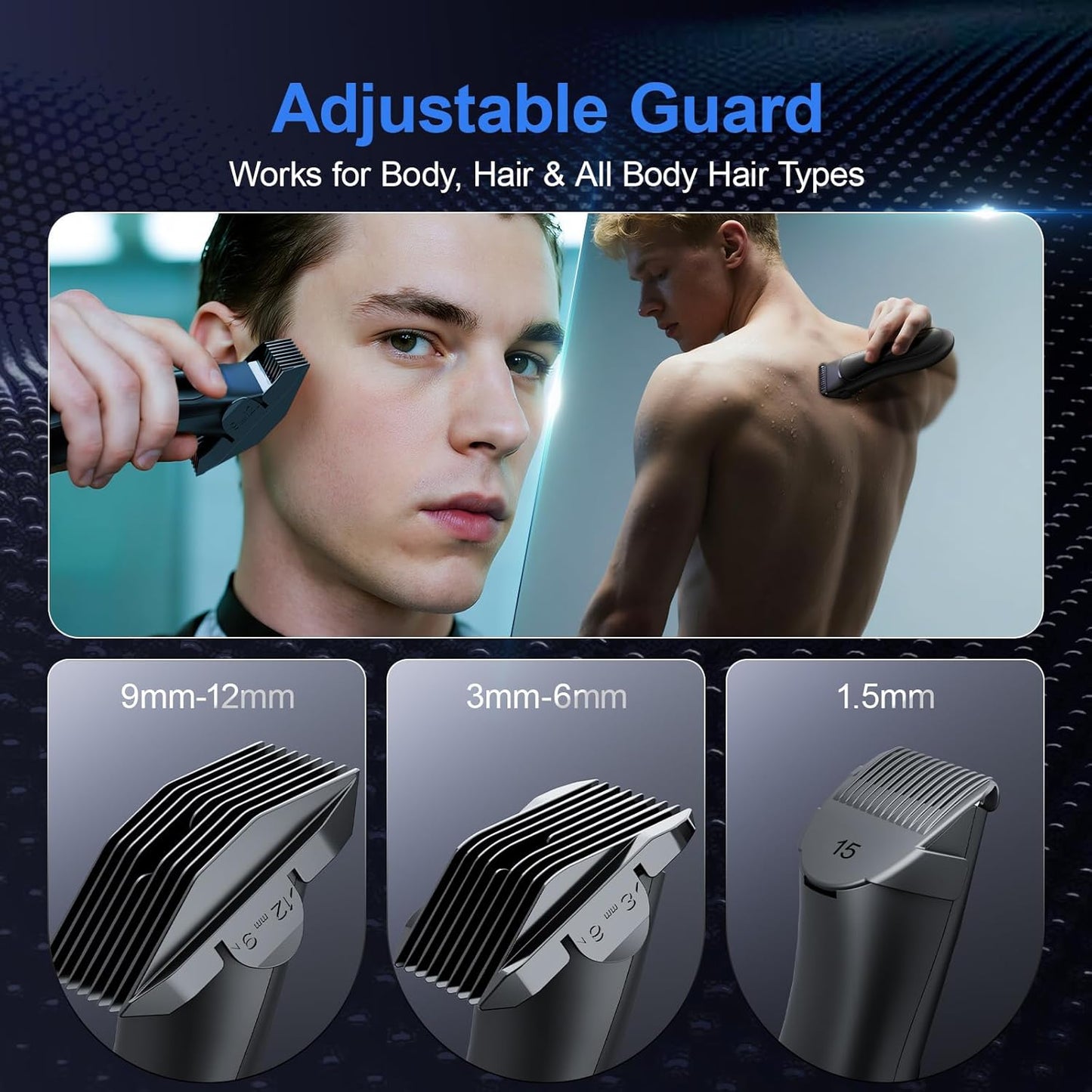 Body Hair Trimmer with Ceramic Blade - Manscaper Electric Razor for Men Women, Electric Shaver for Pubic Hair, Chest, Legs & Bikini, Waterproof & Rechargeable, Led Display