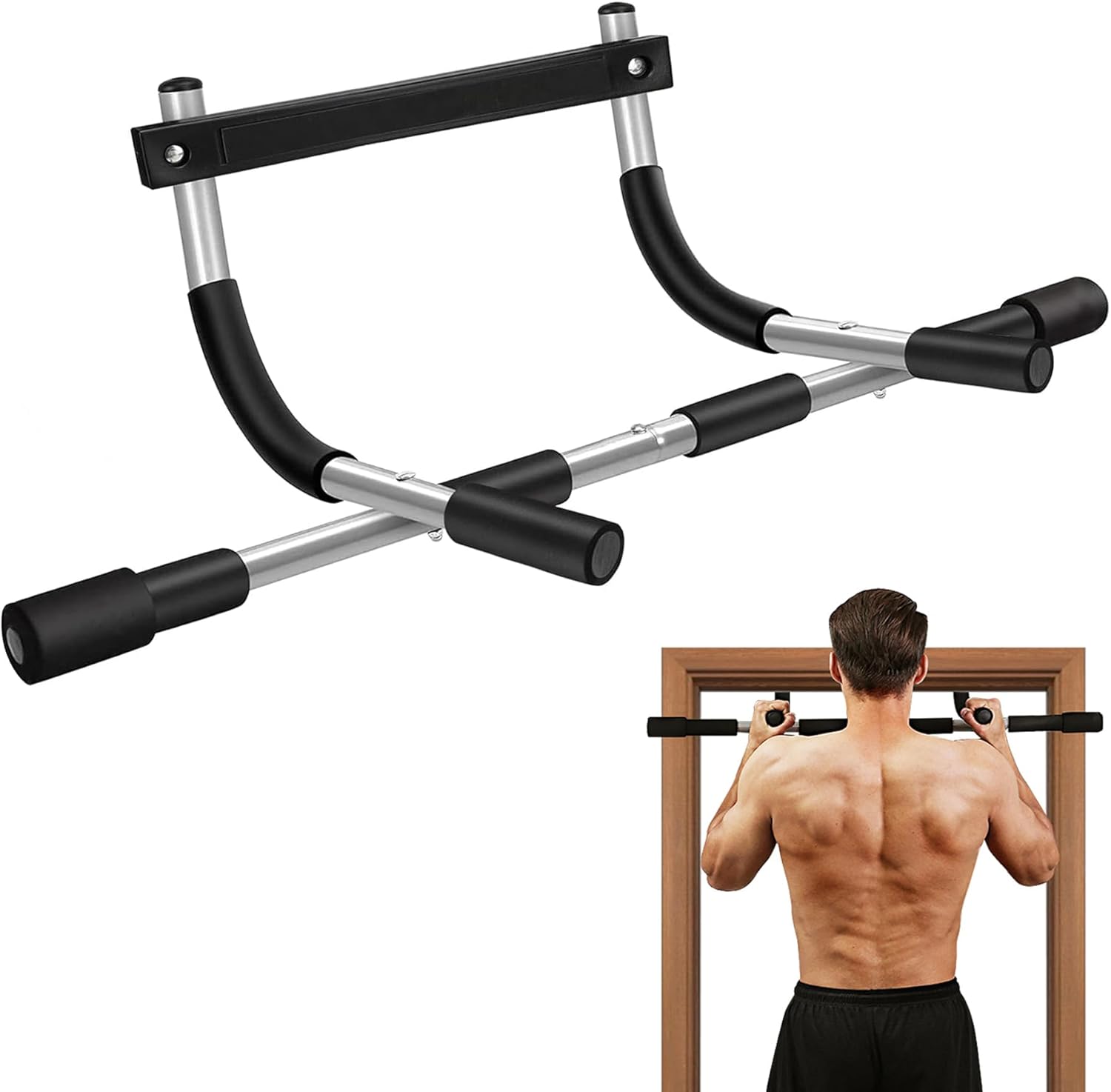 Doorway Pull up Bar for Home Gym, Adjustable Width, Heavy-Duty Steel
