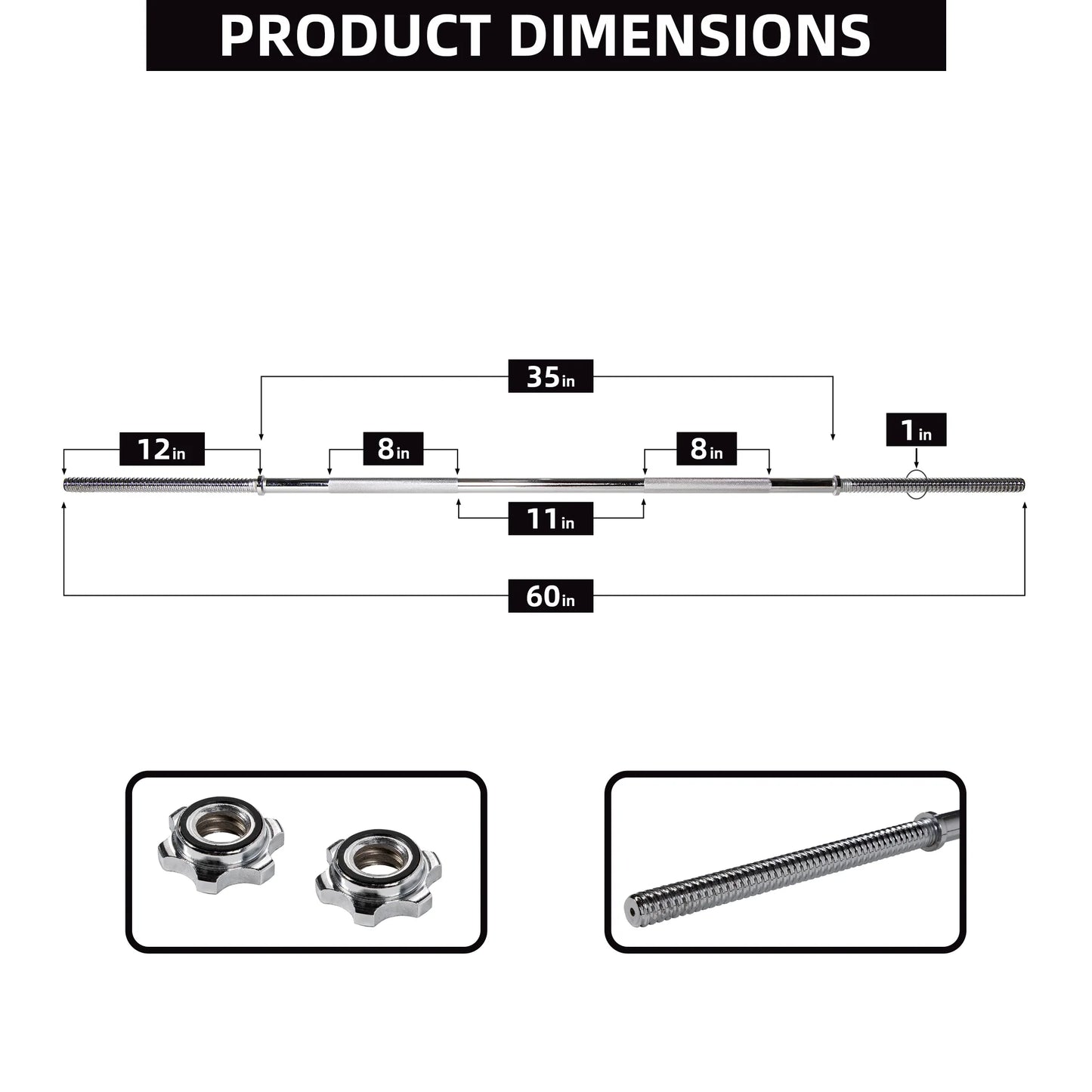 Cast Iron Standard Weight Including 5FT Sectional Standard Barbell with Star Locks, 95-Pound Set