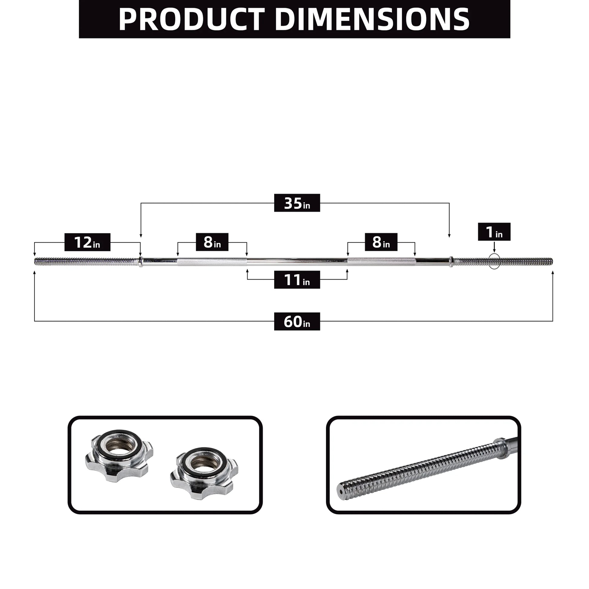 Cast Iron Standard Weight Including 5FT Sectional Standard Barbell with Star Locks, 95-Pound Set
