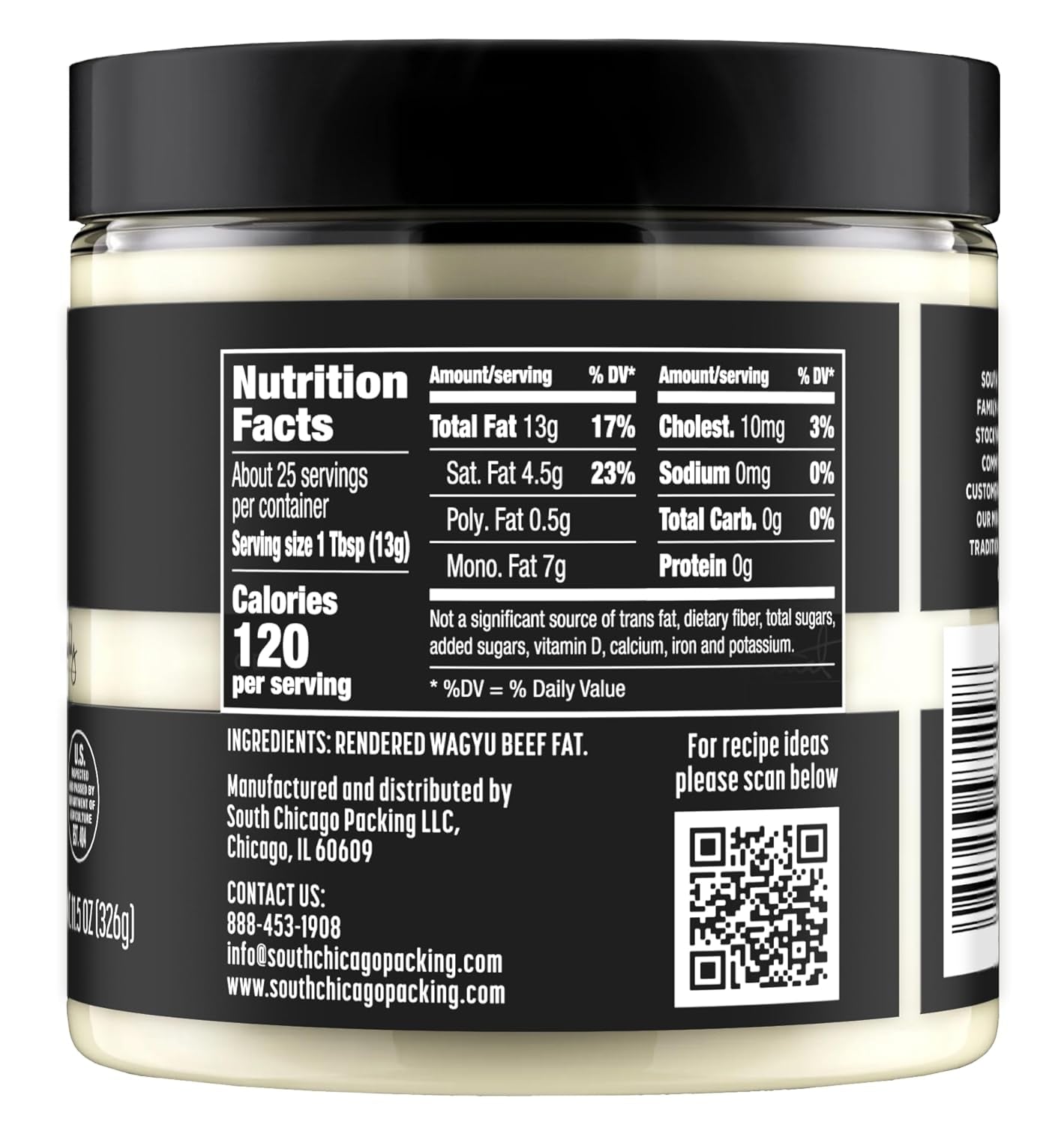 Wagyu Beef Tallow, 11.5 Oz Glass Jar, Perfect for Searing, Sauteing, Cooking, Pa