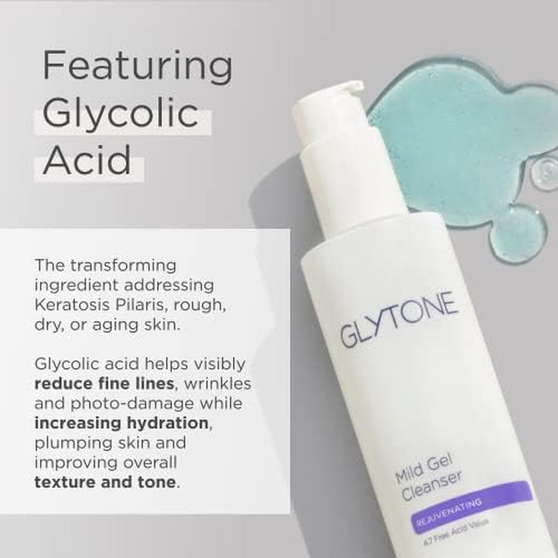 Mild Gel Cleanser - Exfoliating Face Wash for Normal to Combination Skin - with 4.7% Pure Glycolic Acid - Vegan & Fragrance-Free - 6.7 Fl. Oz.