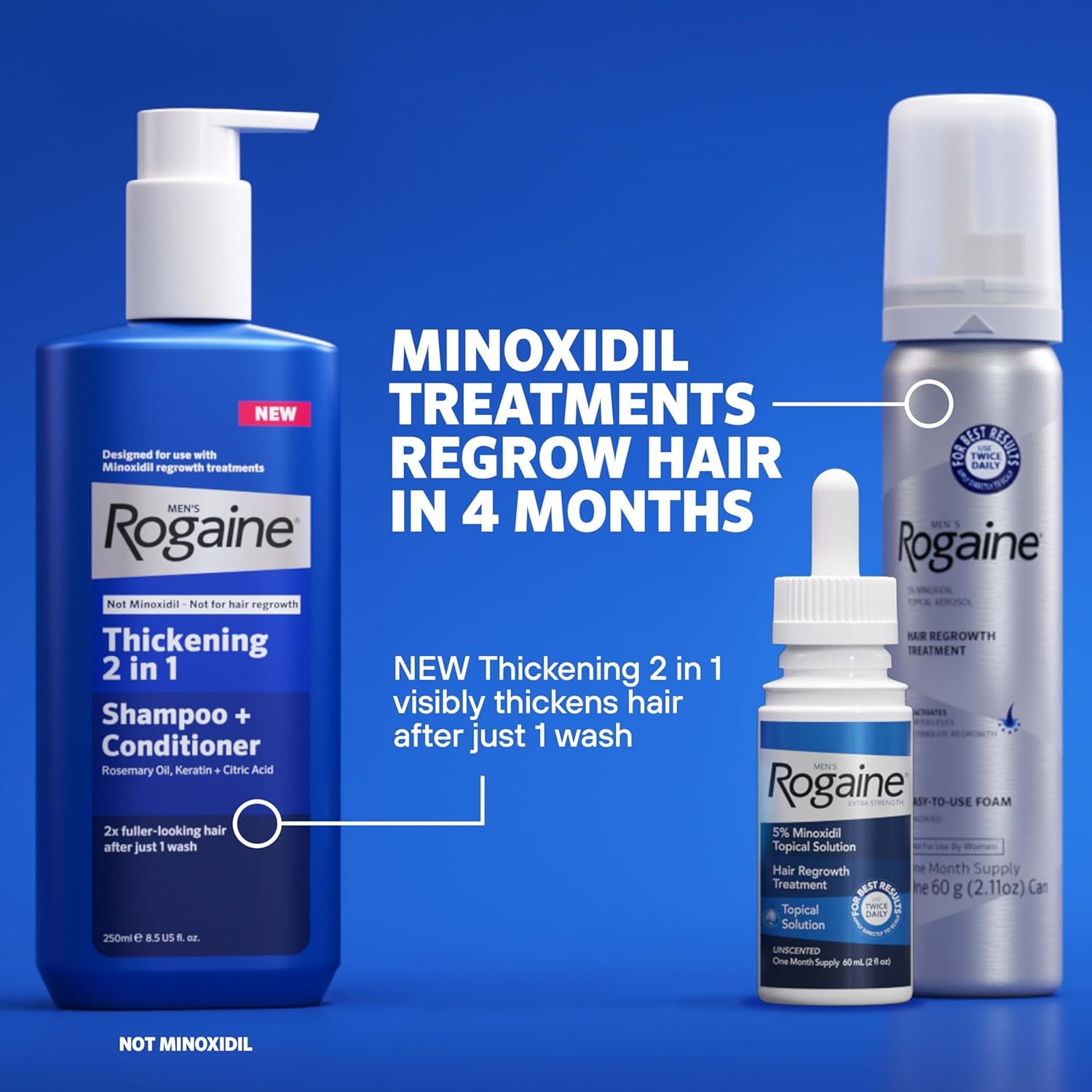 Men’S  5% Minoxidil for Men Foam, Clinically Proven Regrowth for Thinning Hair, Topical Hair Loss Treatment, Unscented Topical Aerosol, Results in 8–16 Weeks, 3-Month Supply, 3 X 2.11 Oz