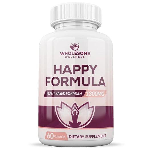 Happy Pills Supplement | Helps Boost Dopamine, Mood - Serotonin Support, Relieve Stress, Calm Relaxation Enhancer, PMS Supplements, for Women & Men | 60 Capsules