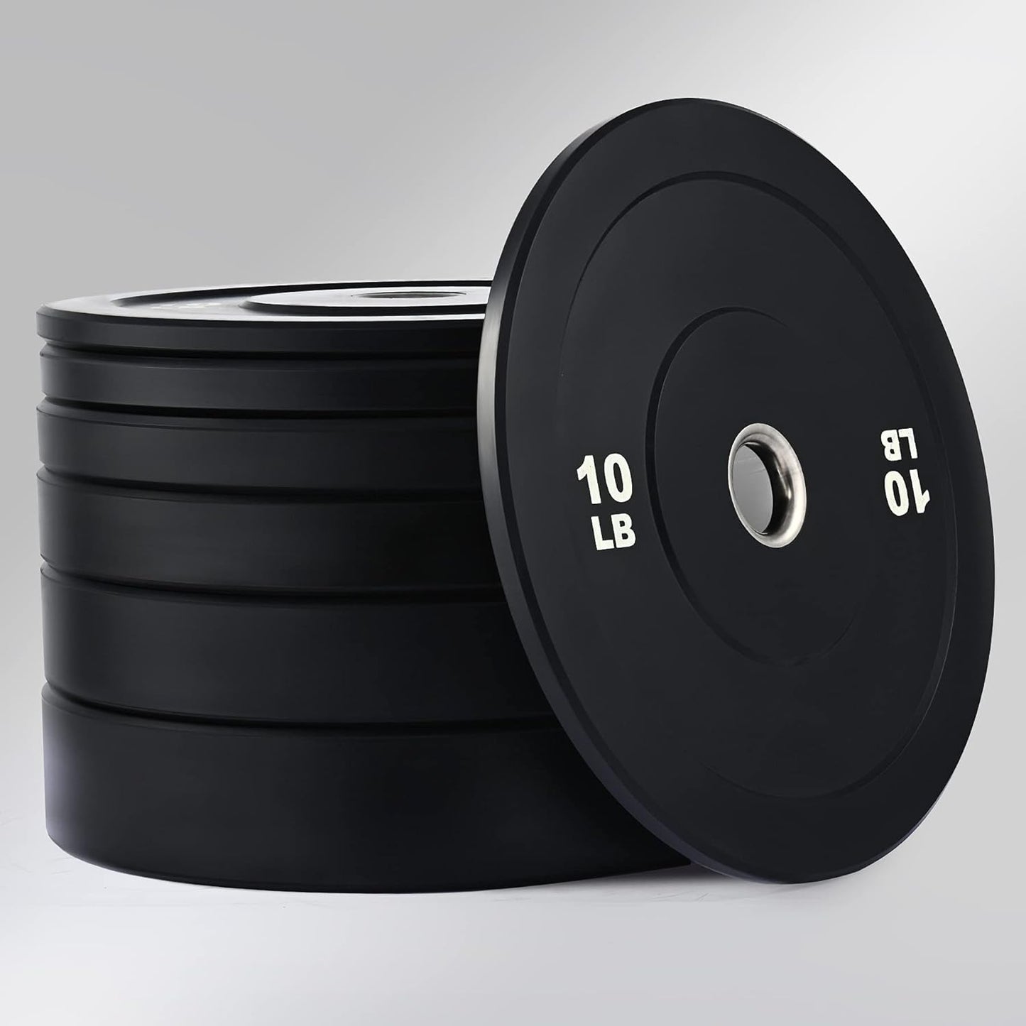 Weight Plate Set of 2, Twin 2" Bumper Plates for Strength and Training Fitness, Olympic Weight Set with Rubber Barbell Dumbbell Plates Stainless Steel Inserts for Pro or Home Gyms