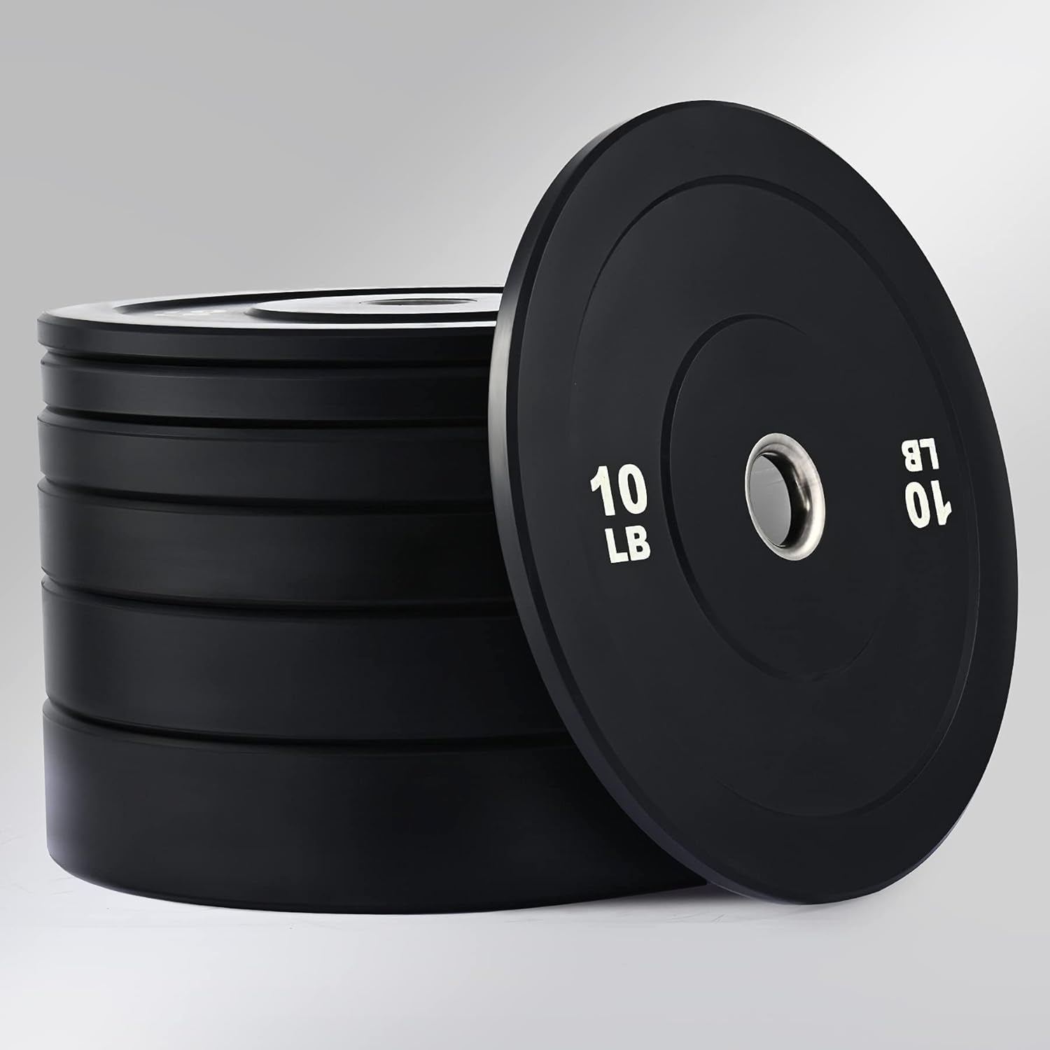 Weight Plate Set of 2, Twin 2" Bumper Plates for Strength and Training Fitness, Olympic Weight Set with Rubber Barbell Dumbbell Plates Stainless Steel Inserts for Pro or Home Gyms
