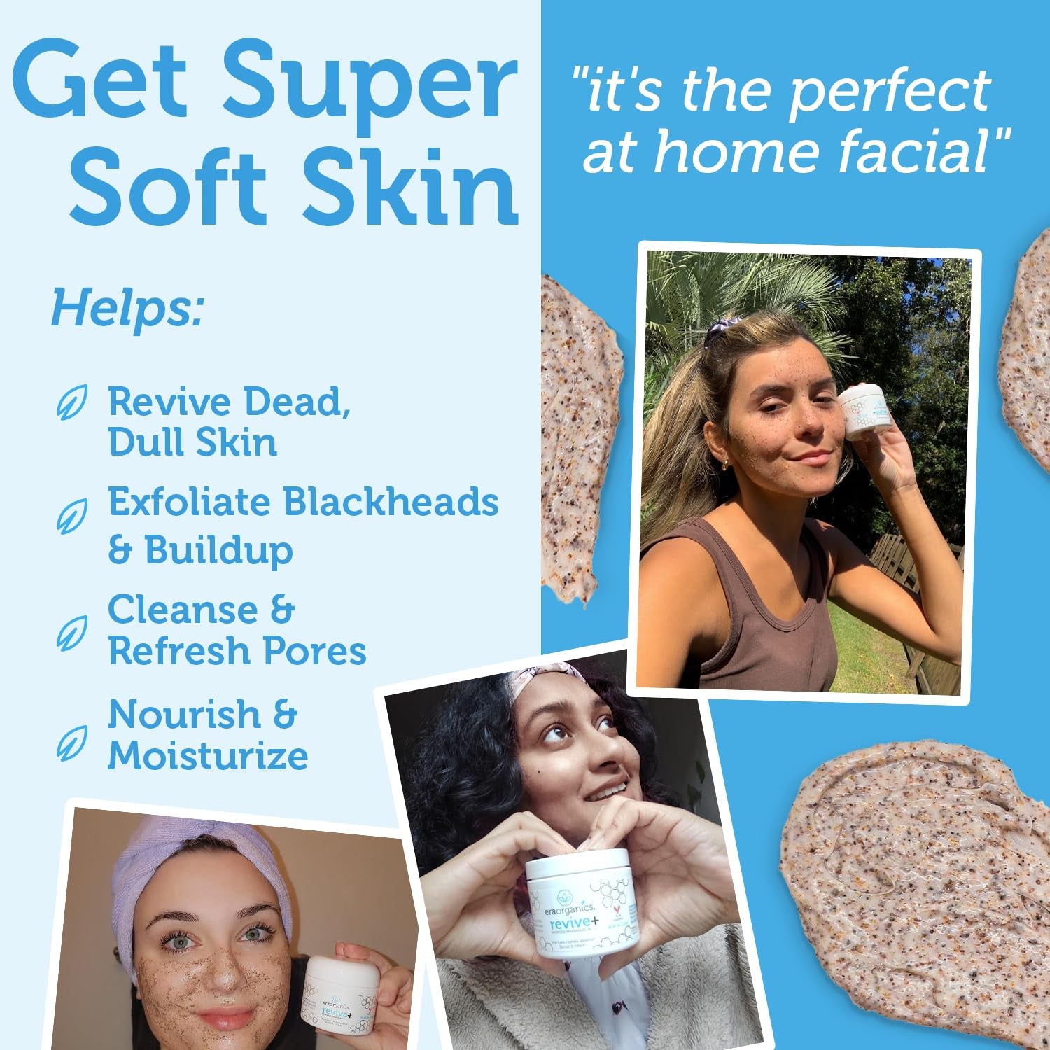 Microdermabrasion Facial Scrub & Face Exfoliator - Spa Quality Exfoliating Mask with Manuka Honey plus Walnut for Blackheads, Buildup, Wrinkles 2Oz