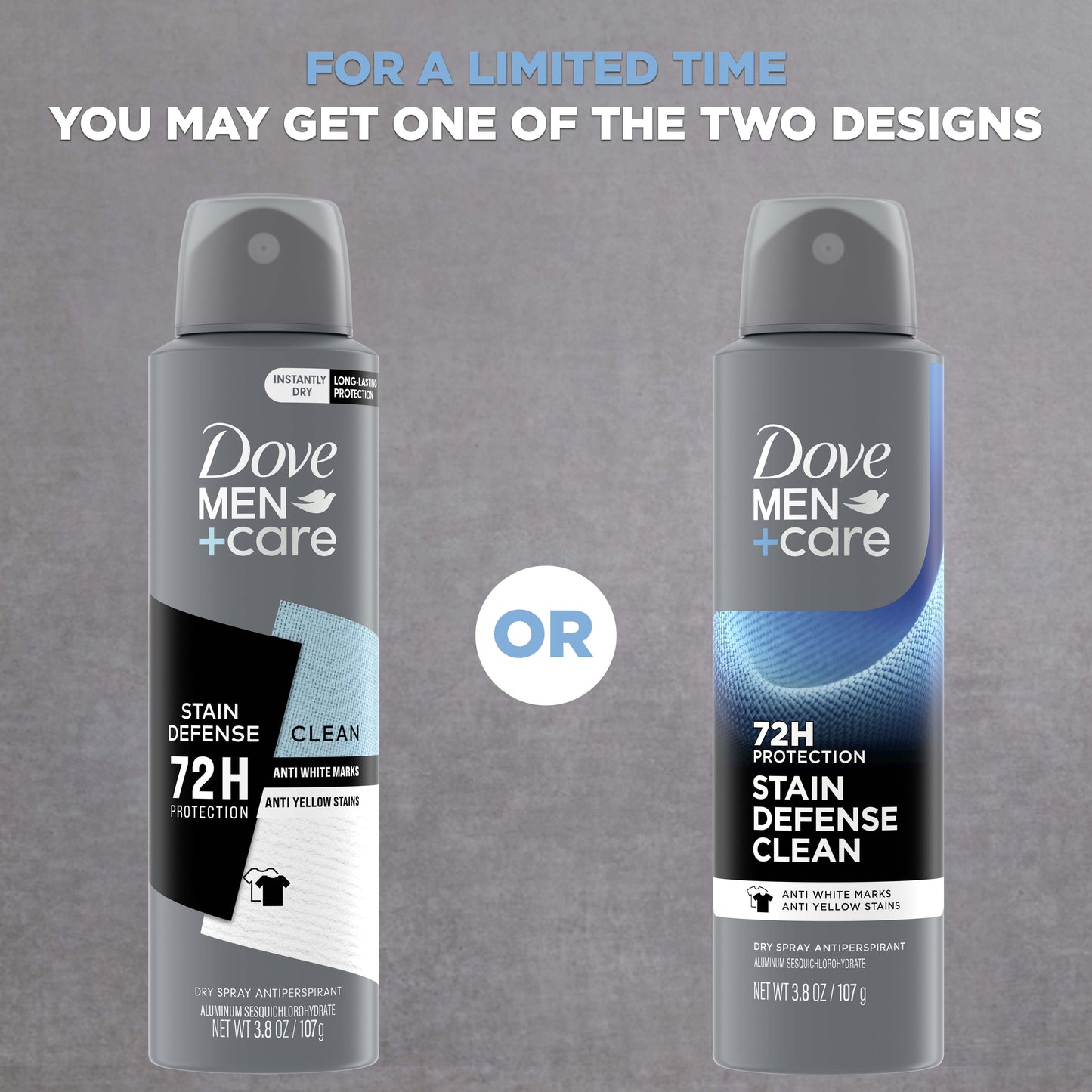 Antiperspirant Deodorant Spray for Men Stain Defense Clean, 3.8 Oz 2 Count