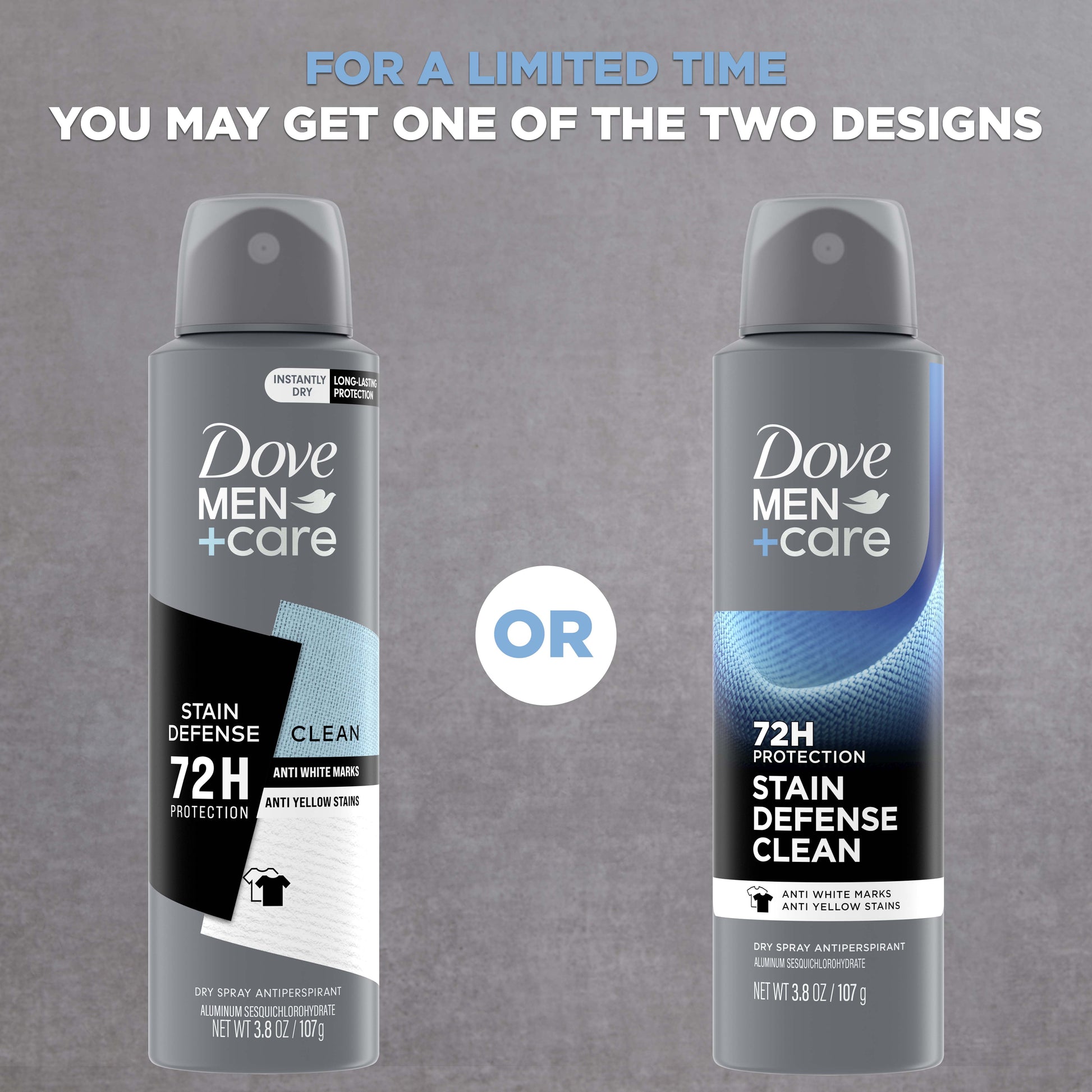 Antiperspirant Deodorant Spray for Men Stain Defense Clean, 3.8 Oz 2 Count