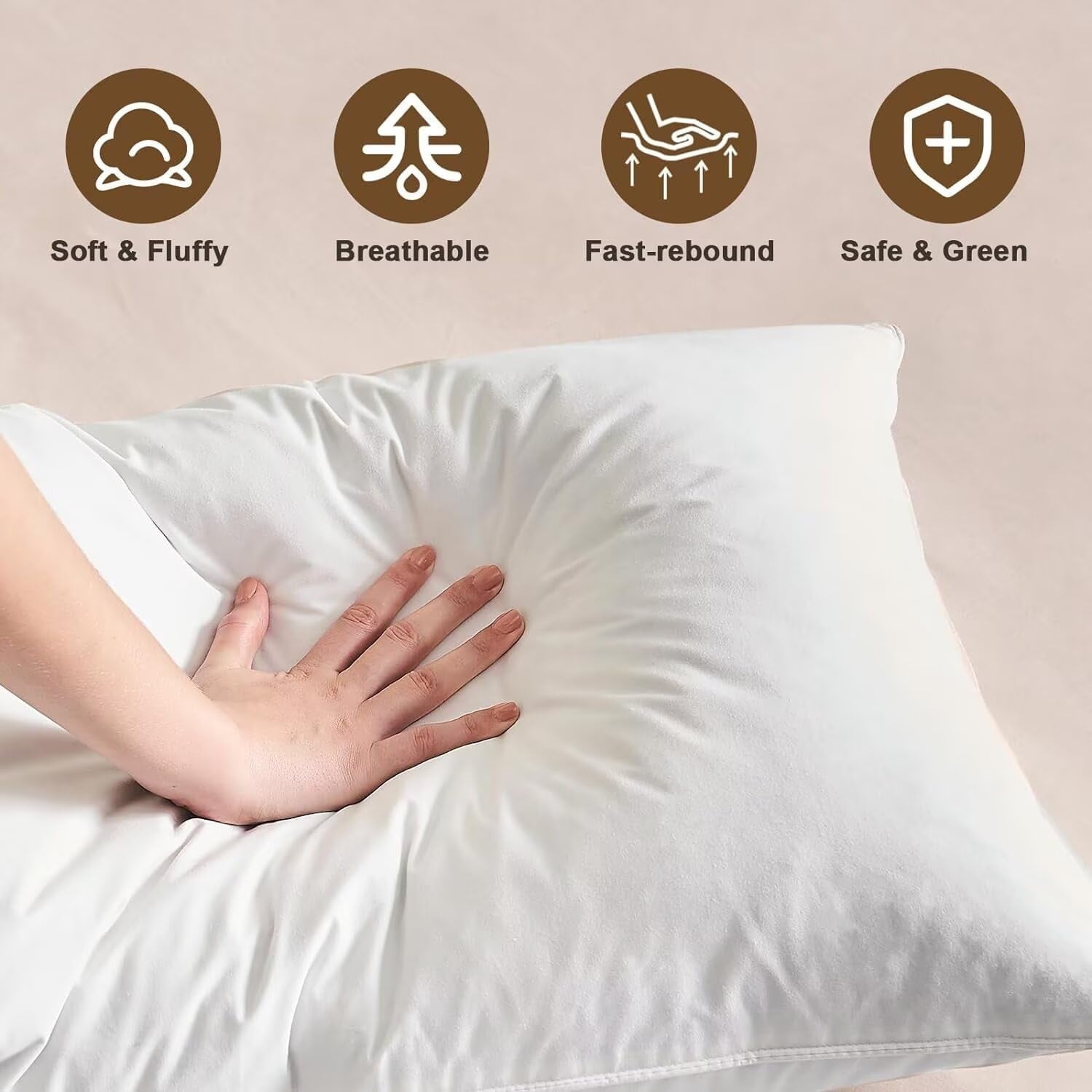 Goose down Feather Pillows Queen Size - Hotel Collection Bed Pillows for Sleeping Soft Pillow for Side and Back Sleepers with 100% Cotton Fabric