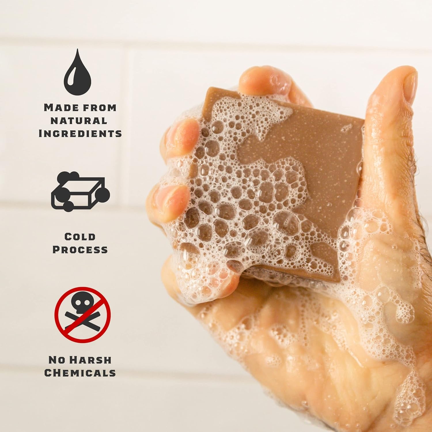 Natural Bar Soap for Men - Cold Process Soap with No Harsh Chemicals - Pine Tar, Cedar Citrus & Bay Rum (5 Oz, 3-Pack)