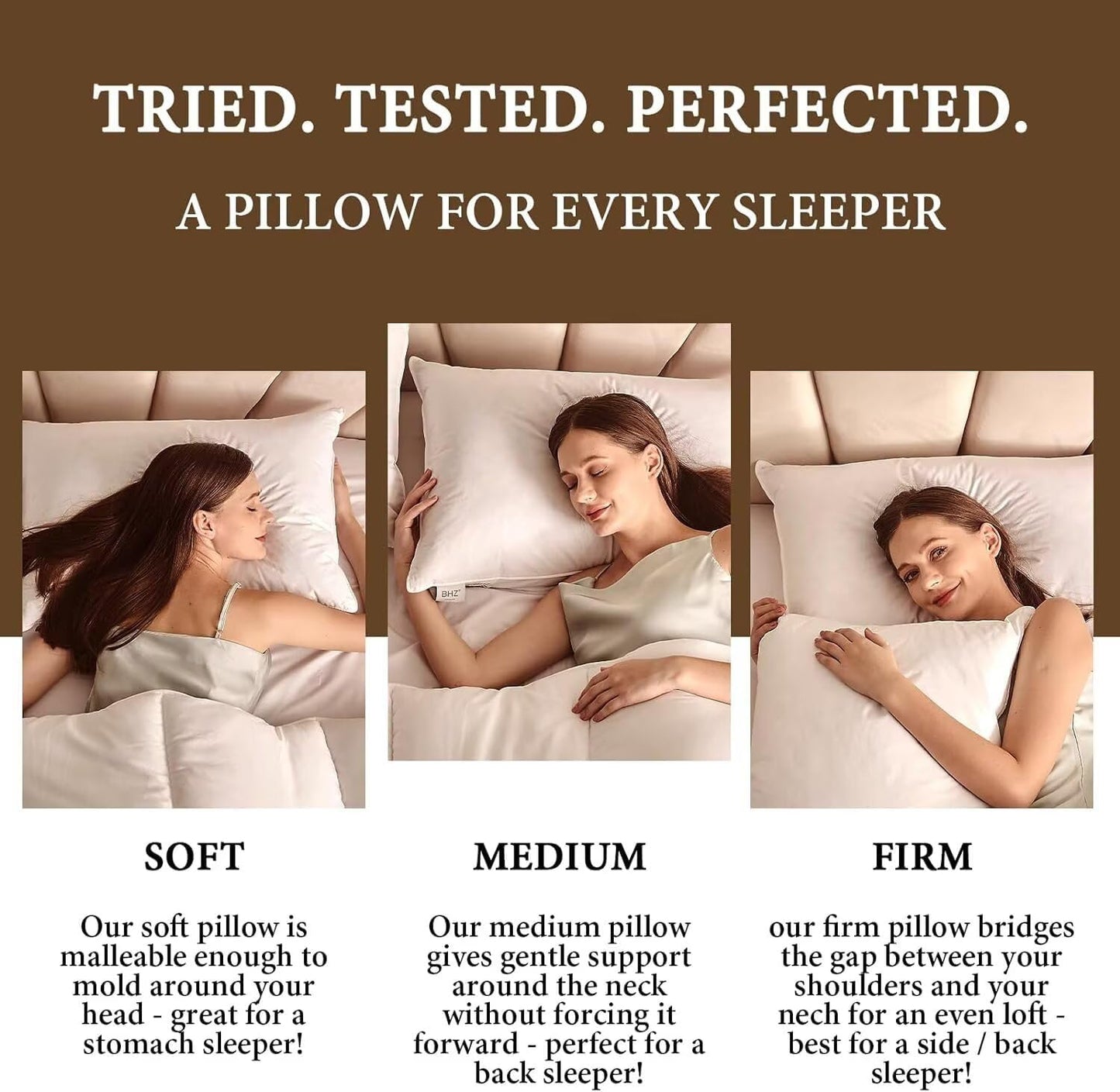 Goose down Feather Pillows Queen Size - Hotel Collection Bed Pillows for Sleeping Soft Pillow for Side and Back Sleepers with 100% Cotton Fabric