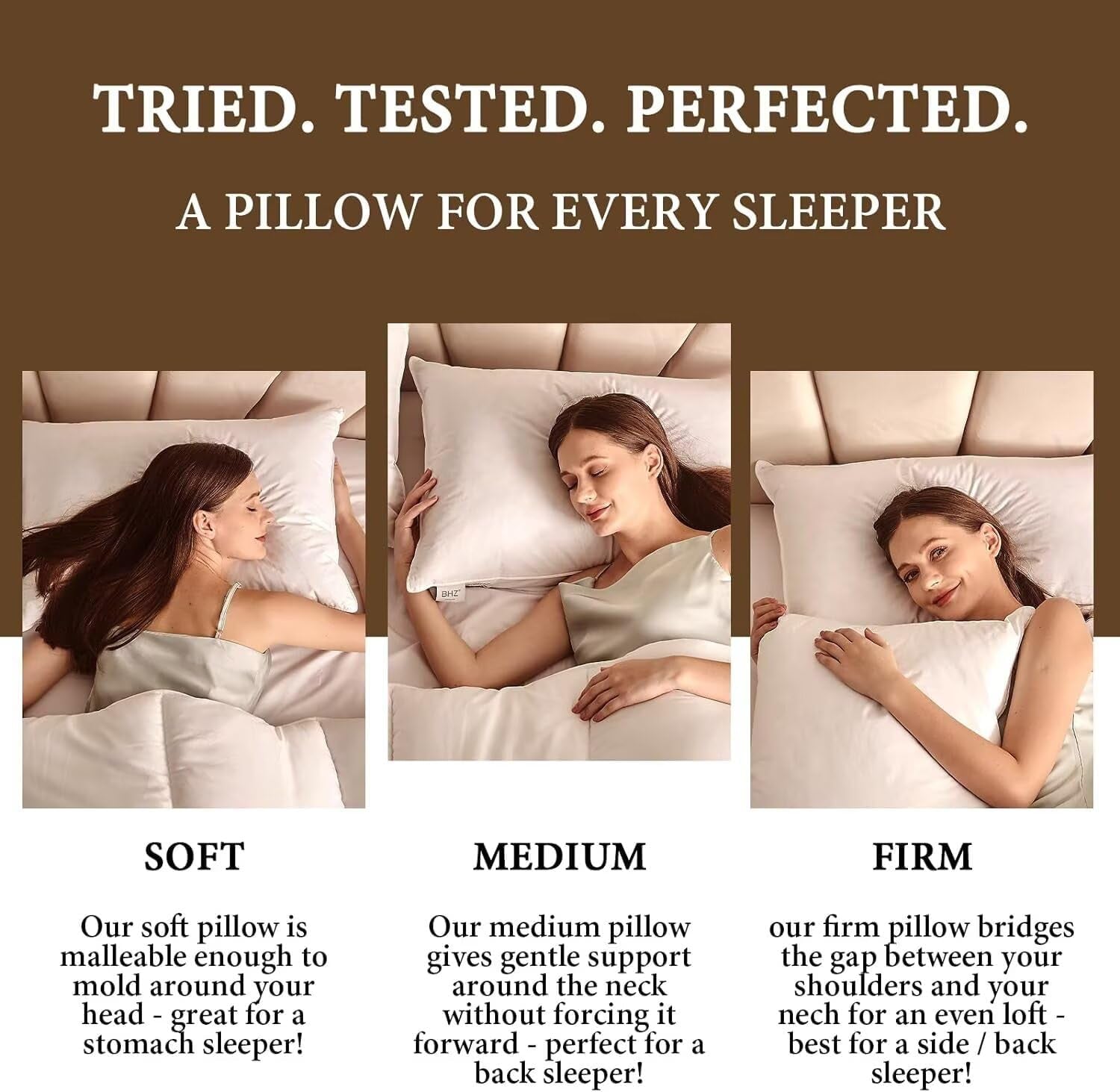 Goose down Feather Pillows Queen Size - Hotel Collection Bed Pillows for Sleeping Soft Pillow for Side and Back Sleepers with 100% Cotton Fabric