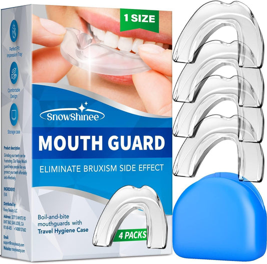 Mouth Guard: Upgraded Mouth Guard for Grinding Teeth at Night - Teeth Grinding Mouthguards for Sleeping - Mouthguards for Grinding of Teeth - anti Grinding Guard - Night Guards for Teeth Grinding -4Pc