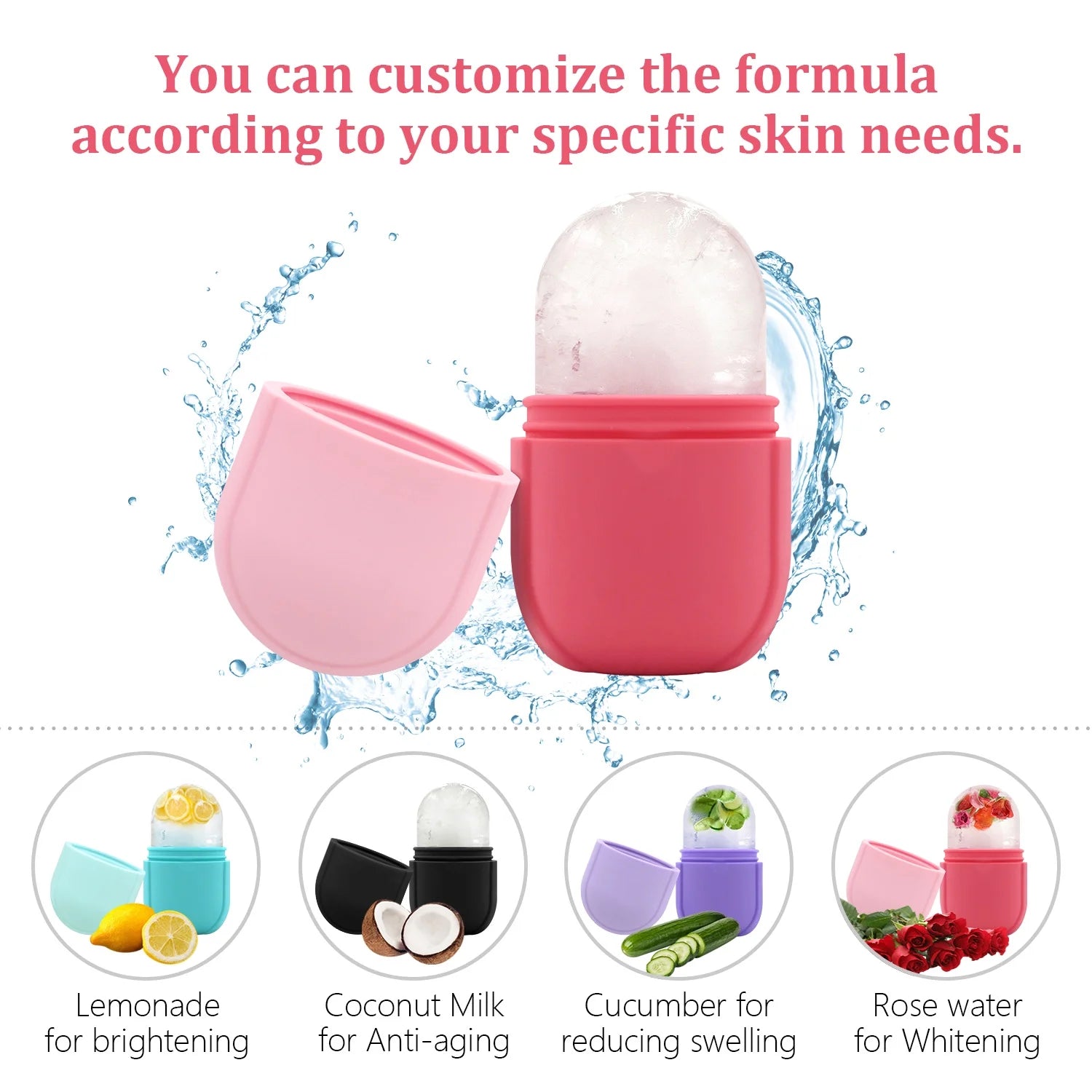 Ice Roller for Face,  Ice Face Roller for Eyes, Guasha,Diy Silicone Ice Mold for Face Massager, Facial Beauty Ice Roller Skin Care Tools,Roller for Face&Eyes,Remove Fine Lines(Black)