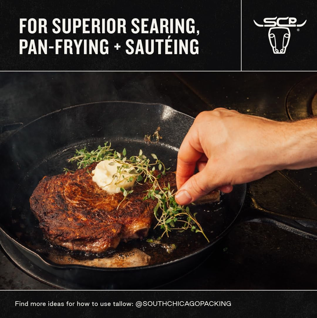 Wagyu Beef Tallow, 11.5 Oz Glass Jar, Perfect for Searing, Sauteing, Cooking, Pa