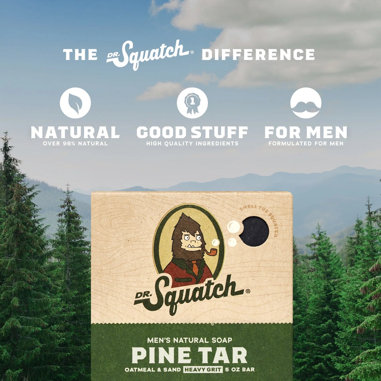 Pine Tar Natural Bar Soap for Men, 5 Oz