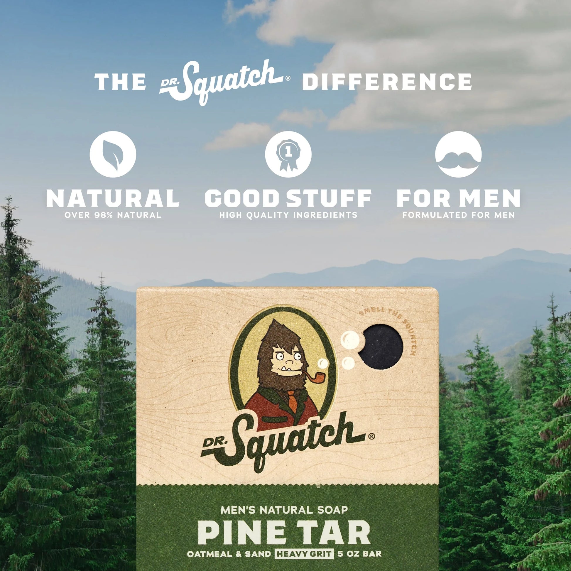 Pine Tar Natural Bar Soap for Men, 5 Oz