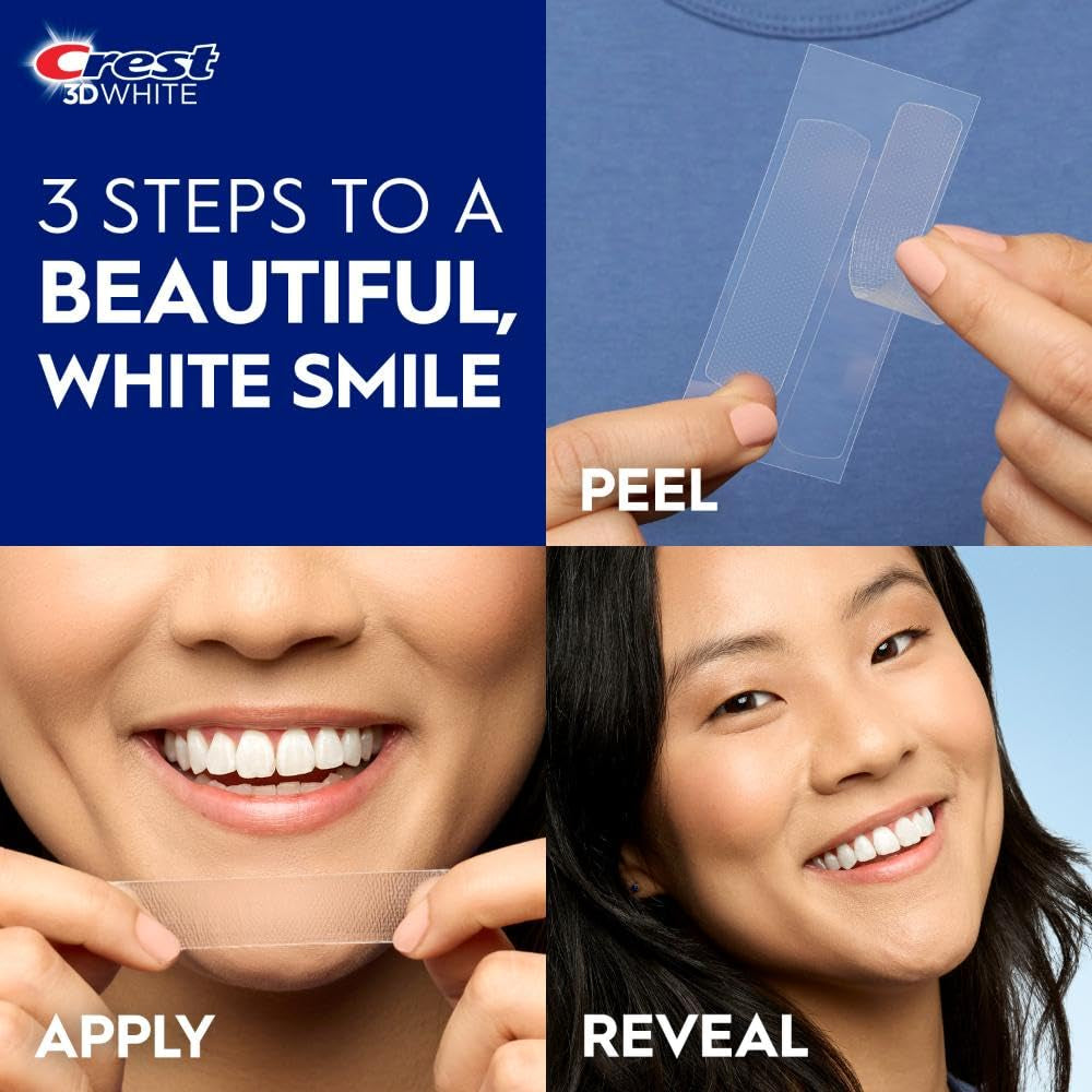 Crest 3D Whitestrips Whitening Starter Kit – Teeth Whitening Kit, 10 Treatments, Each with 1 Upper/1Lower, 20 Strips – Crest 3Dwhite Teeth Whitening Strips