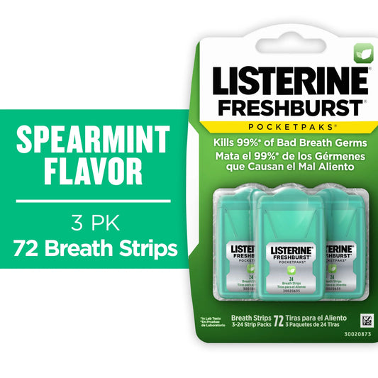 Freshburst Pocketpaks Oral Care Breath Strips, Breath Spray Strips, 24 Count, 3 Pack