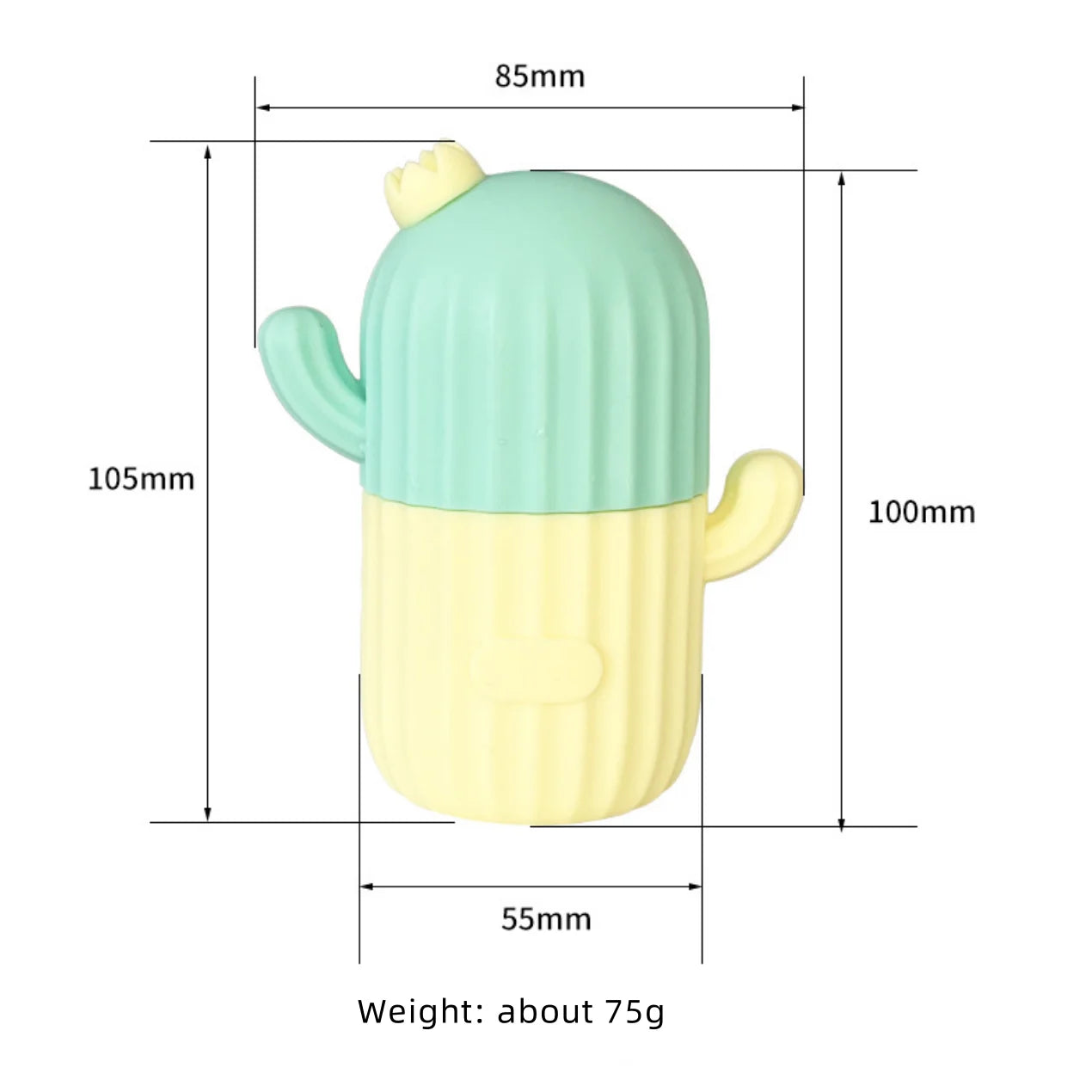Ice Facial Roller Massager, Reusable Skin Massager, Silicone Face Ice Mold, Facial Massager with Cactus-Shaped Design for Skincare Relaxation Accessories - Green