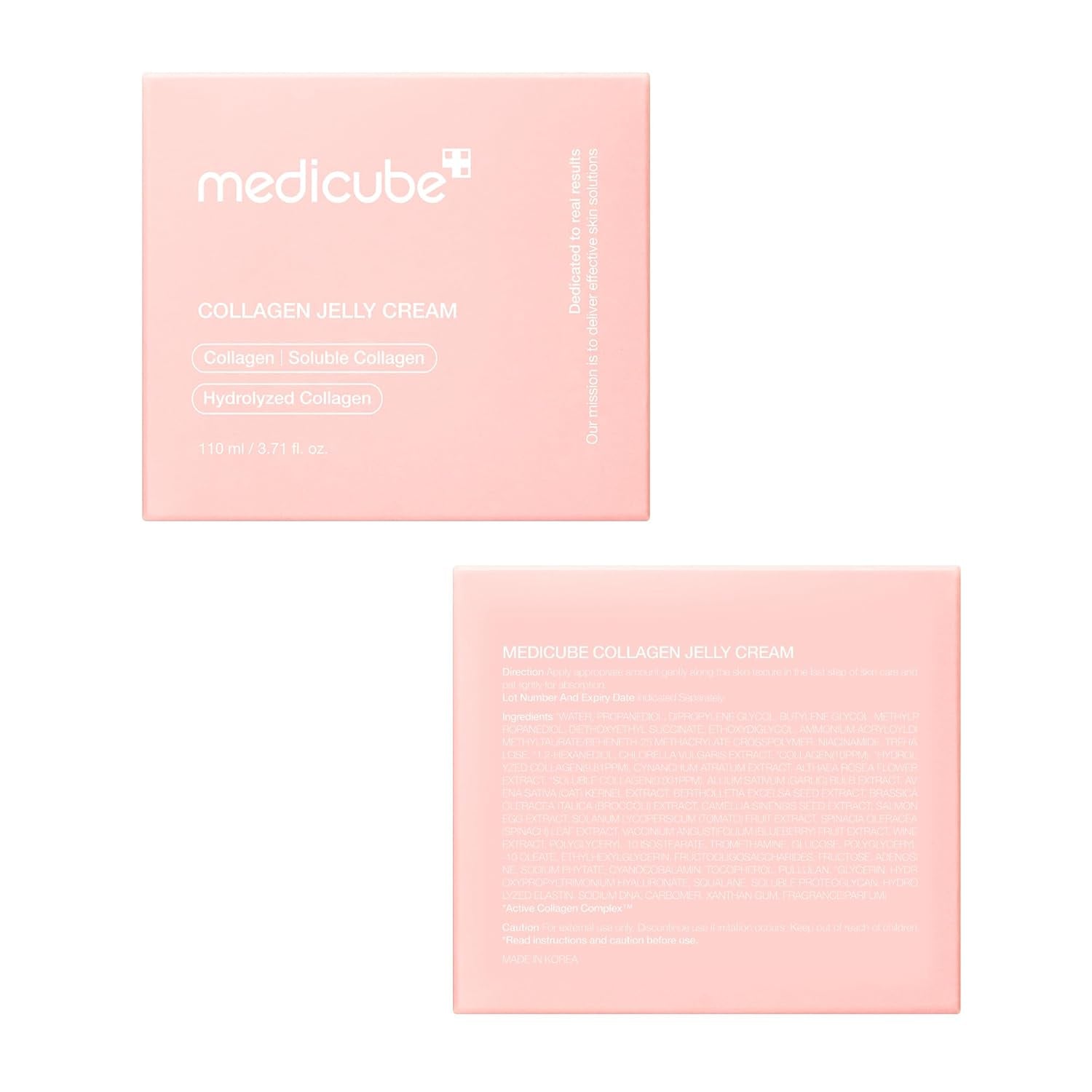 Collagen Jelly Cream- Niacinamide & Freeze-Dried Hydrolyzed Collagen-Boosts Skin Barrier Hydration & Gives 24H Glow & Firmer Looking Skin | No Artificial Color, Korean Skincare (3.71 Fl.Oz.)