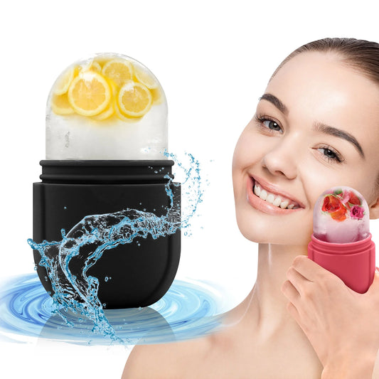 Ice Roller for Face,  Ice Face Roller for Eyes, Guasha,Diy Silicone Ice Mold for Face Massager, Facial Beauty Ice Roller Skin Care Tools,Roller for Face&Eyes,Remove Fine Lines(Black)
