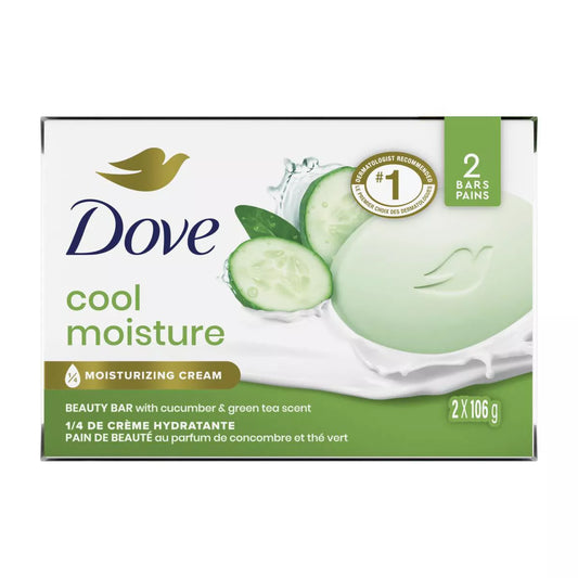 Dove Beauty Cool Moisture Beauty Bar Soap - Cucumber & Green Tea - 3.75Oz Each