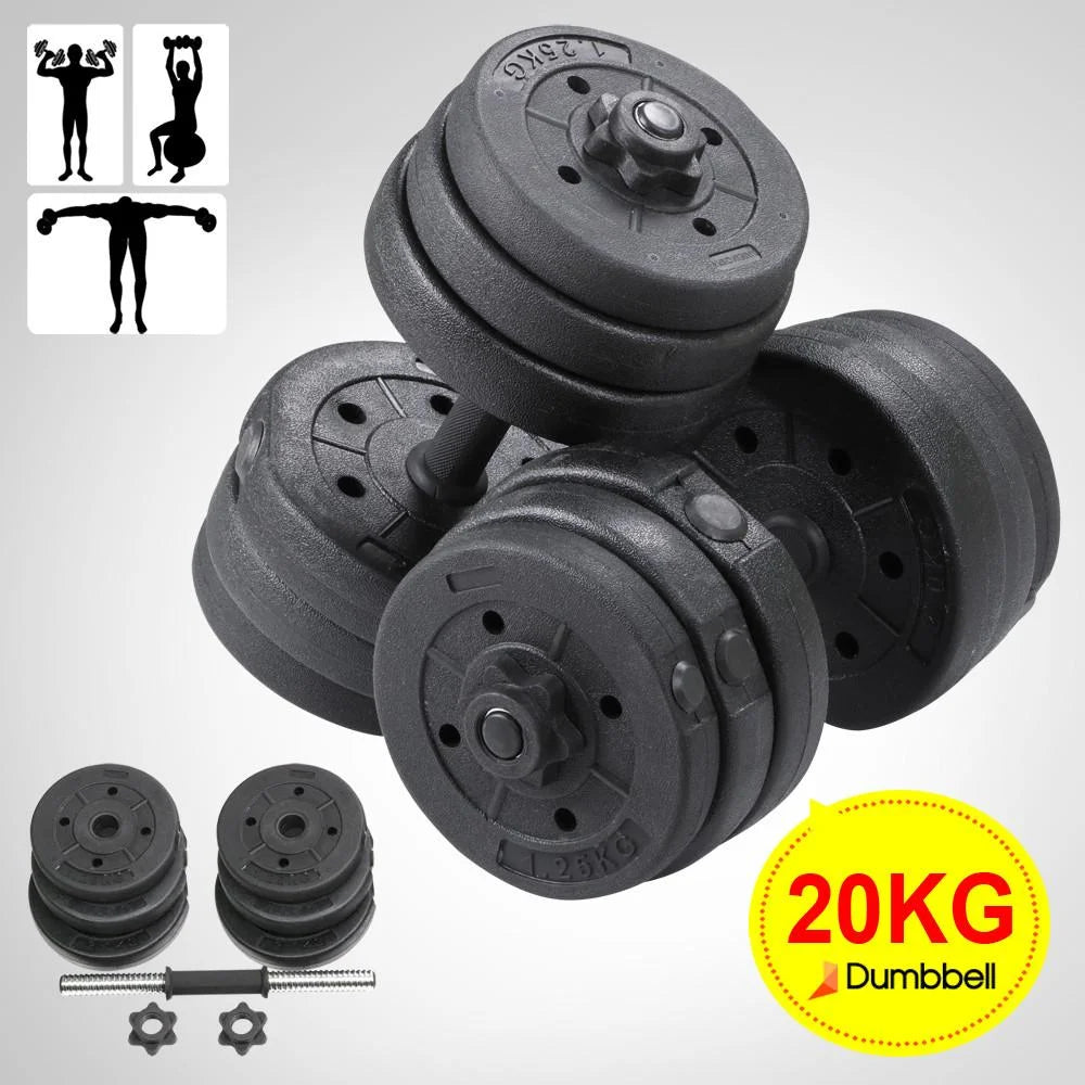 44LB Dumbbell Set Adjustable Weight Plates, Black