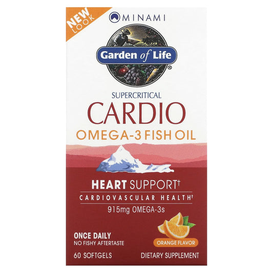 - Cardio-3 Healthy Heart Support Supercritical Omega-3 Fish Oil Orange 915 Mg. - 60 Softgels