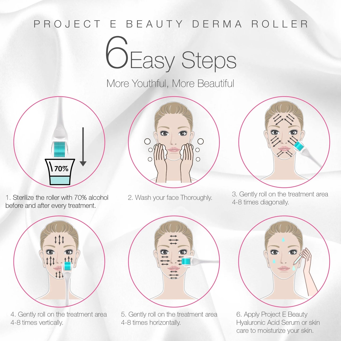 the Derma Roller | 540 Titanium Microneedle Facial Tool | for Smoother Skin