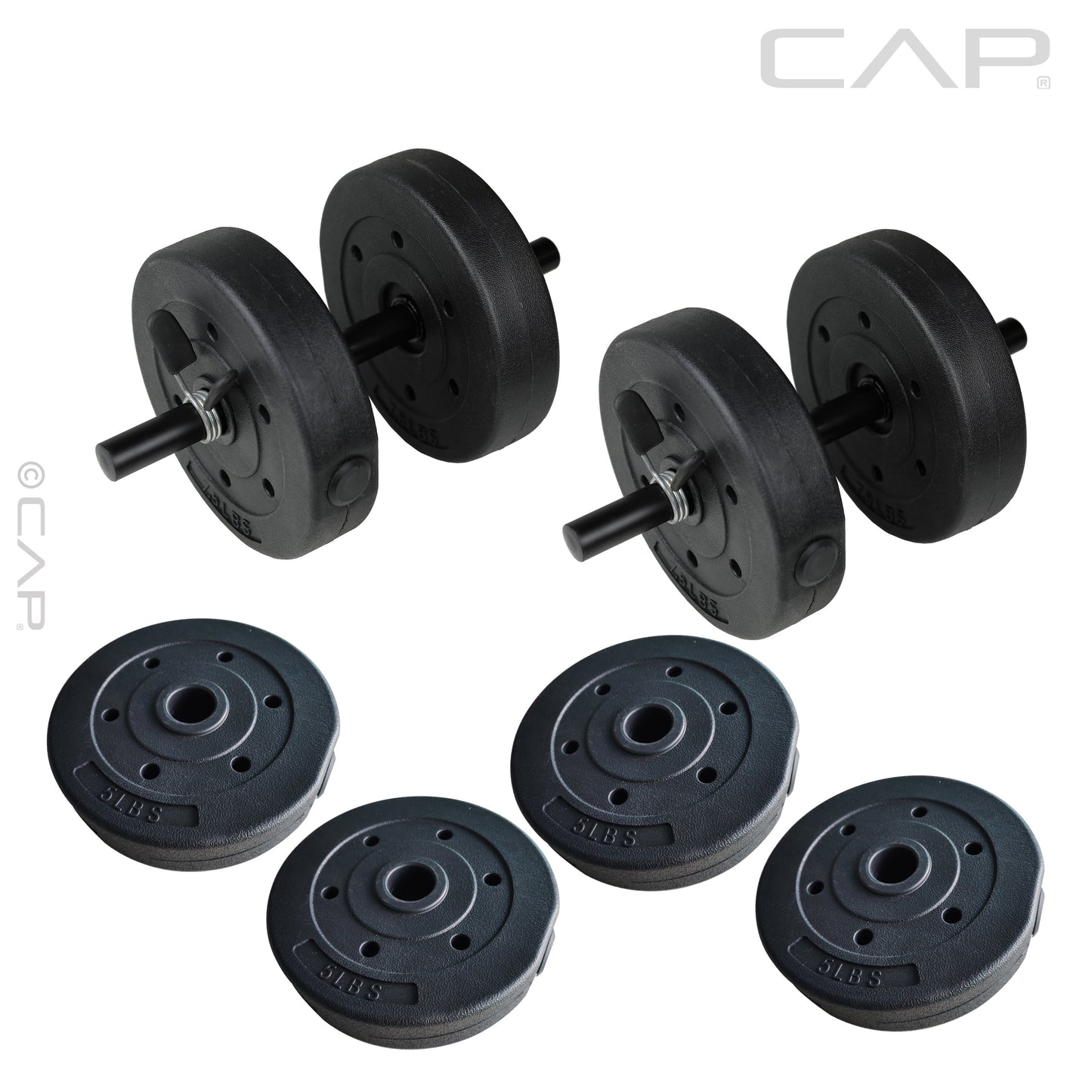 Flat Weight Bench & 50 Lb Adjustable Vinyl Dumbbell Set Combo