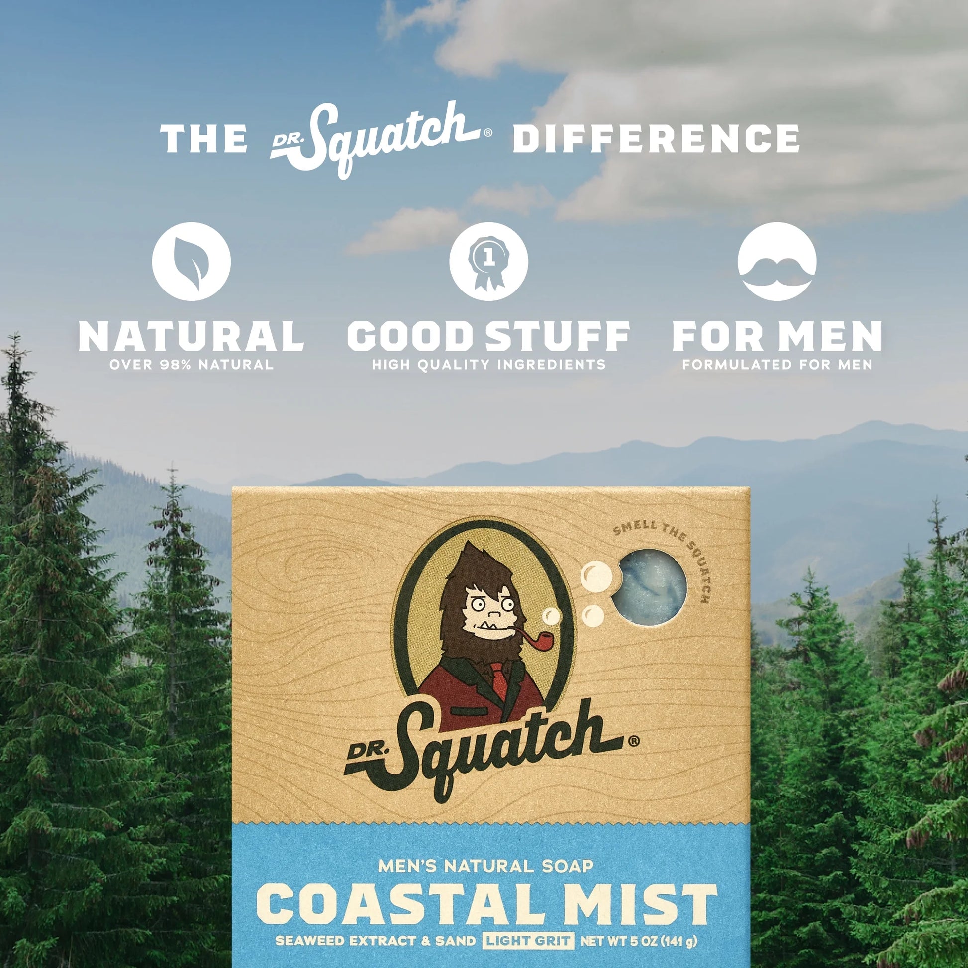 Coastal Mist Natural Bar Soap for Men, 5 Oz