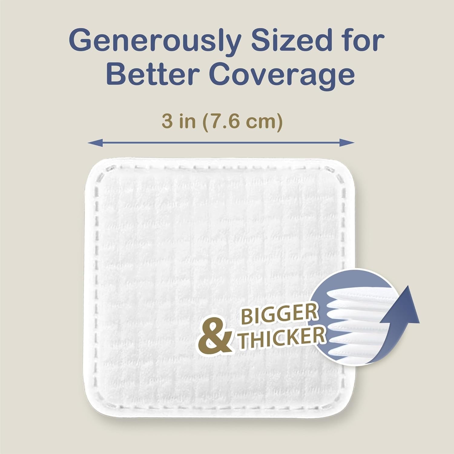 Large Cotton Pads for Makeup Removal, Soft & Lint-Free Face Pads with Pressed Seam Design, Durable Makeup Remover Pads for Facial Cleansing on All Skin Types, 3X3 Inch, 60 Count