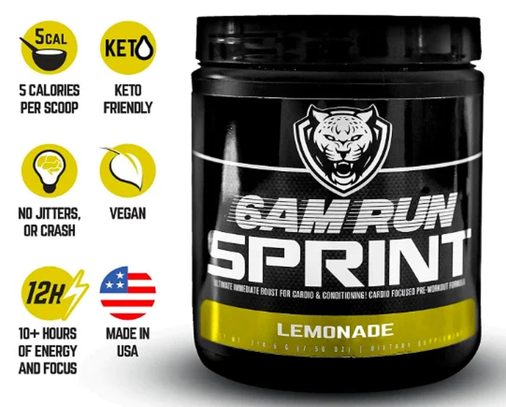Sprint - No Jitters Cardio Pre Workout - Keto, Vegan - Lemonade