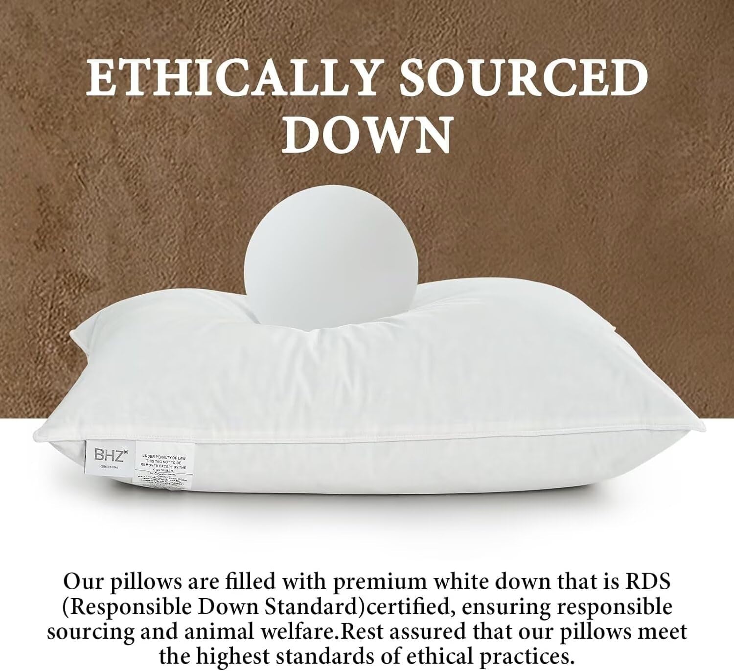 Goose down Feather Pillows Queen Size - Hotel Collection Bed Pillows for Sleeping Soft Pillow for Side and Back Sleepers with 100% Cotton Fabric