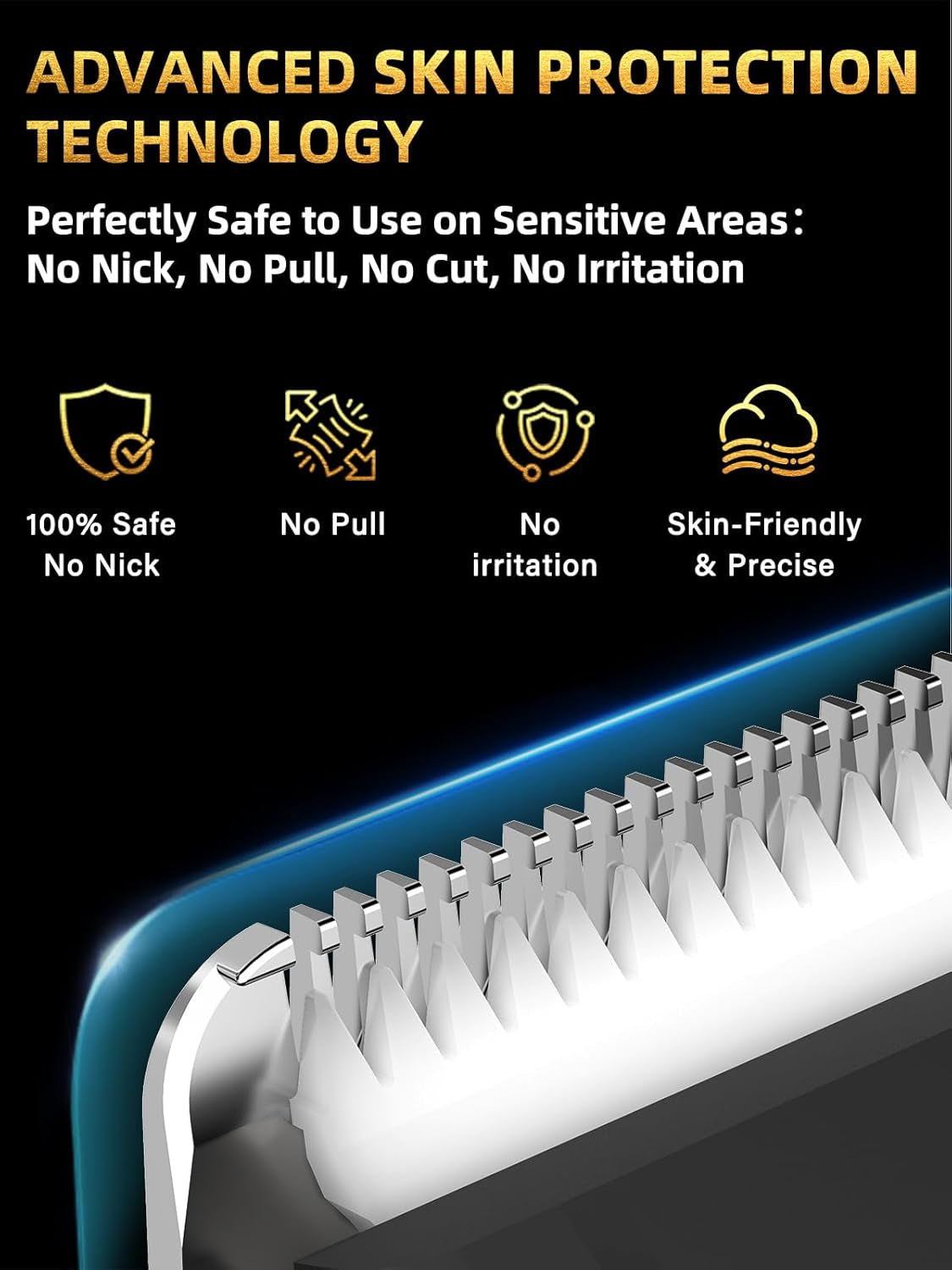 2-In-1 Body and Nose Hair Trimmer for Men - Safe Portable Electric Razor for Ball Groin with LED Light, IPX7 Professional Electric Shavers for Men Pubic, Underarm, Nose, Ear, Beard, Head