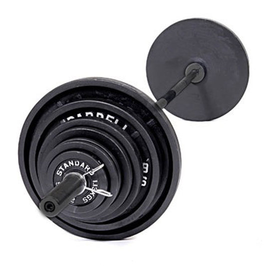 Barbell 300-Lb Cast Iron Olympic Weight Set (Includes 7' Bar)