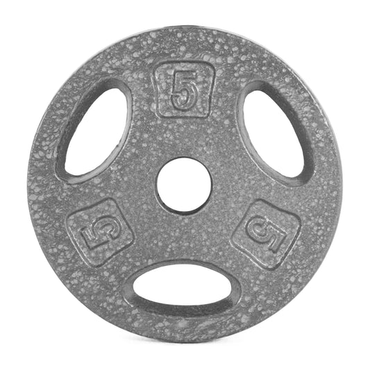Barbell Standard Cast Iron Weightlifting Plate, 5 Lbs, Single