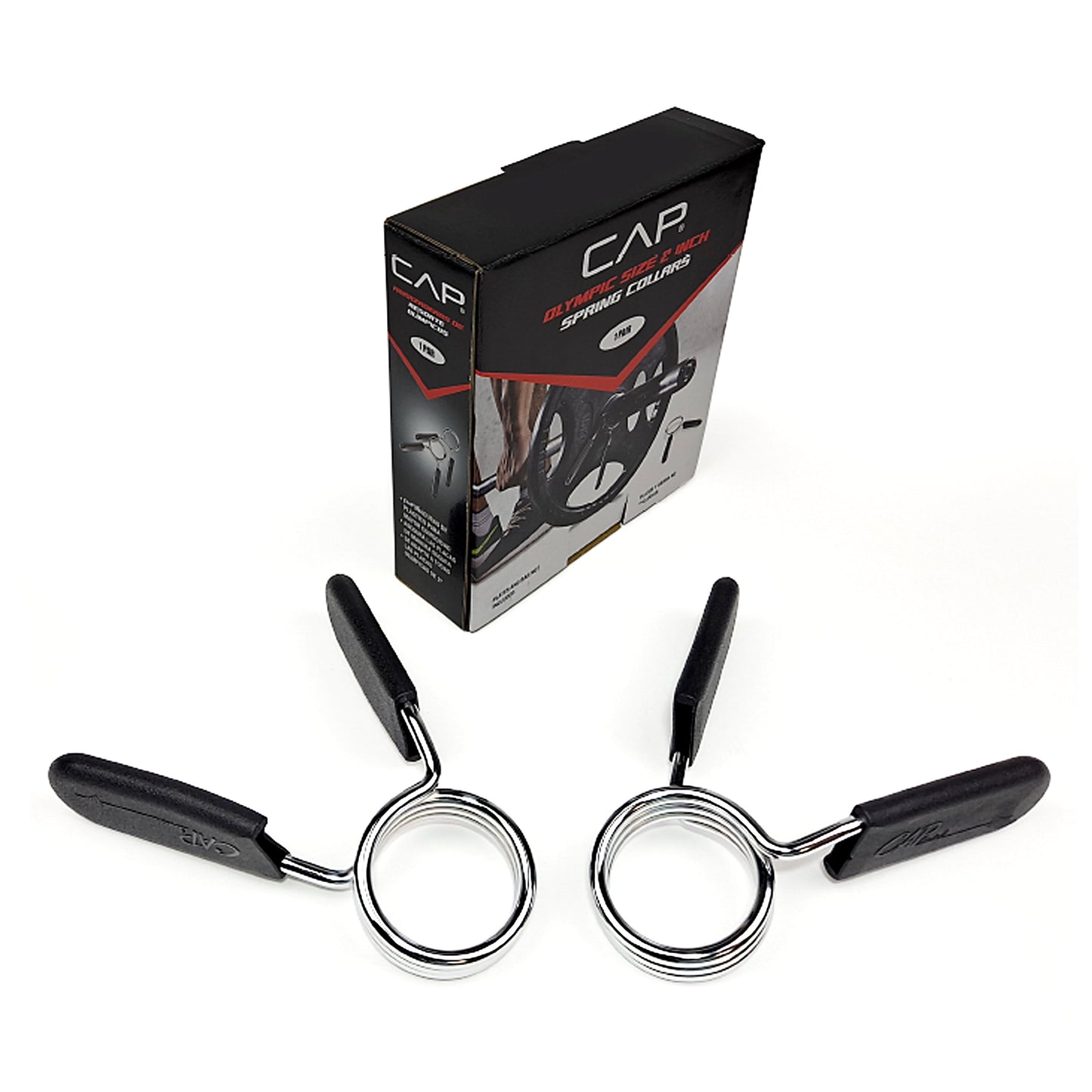 Barbell Olympic 2" Chrome Spring Collars, Pair